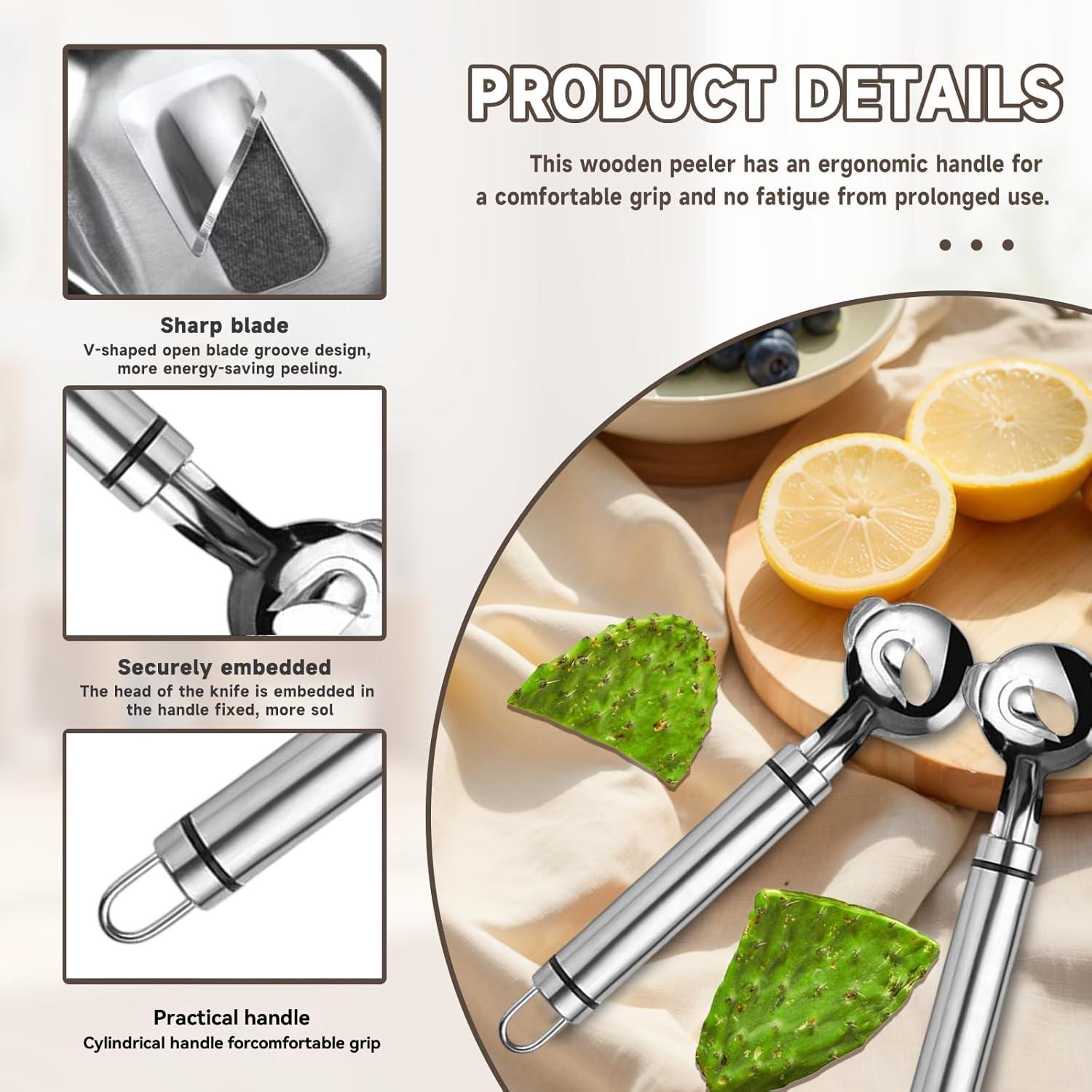 Juego de Pelador de Cactus y Cuchara de Acero Inoxidable 2 Pzas