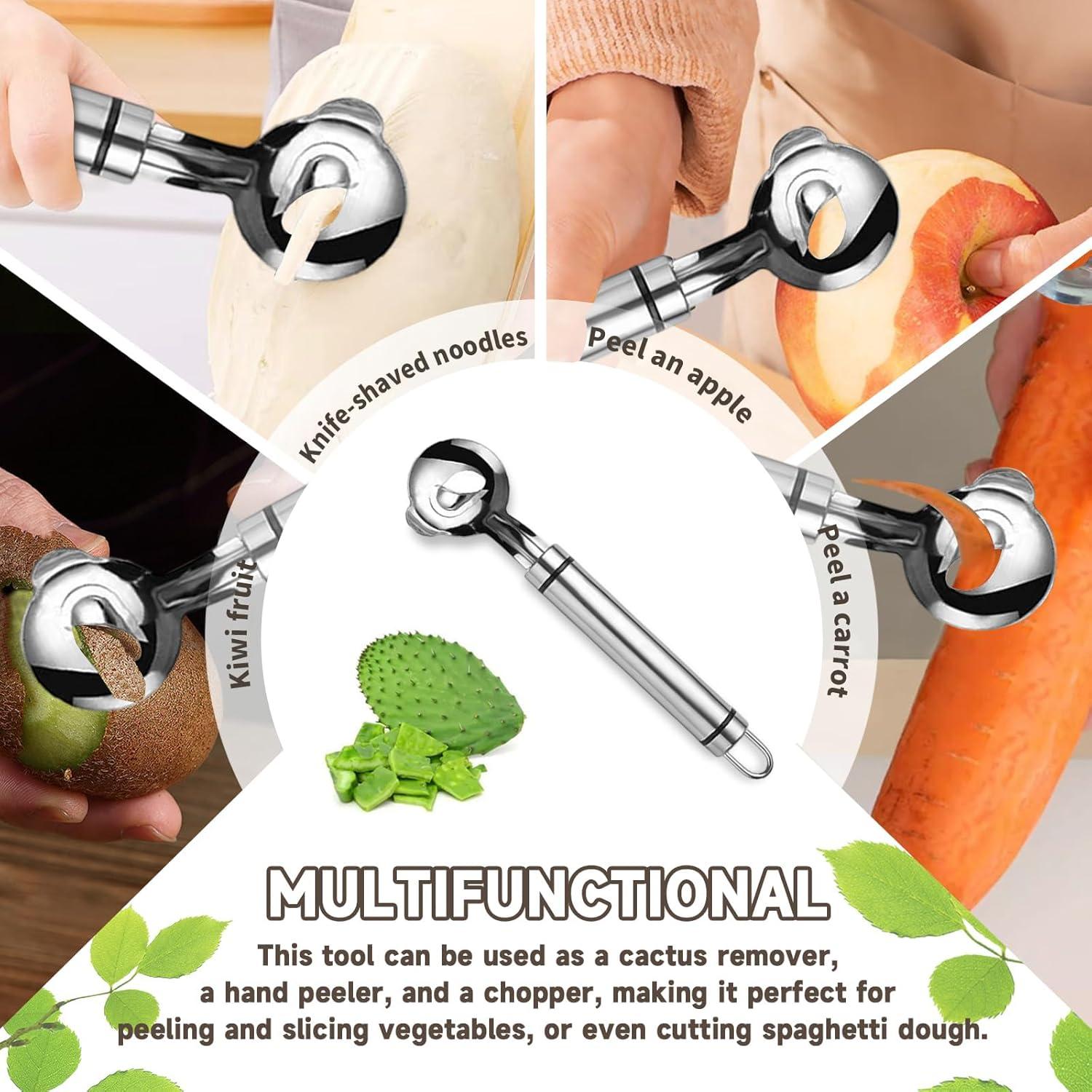 Juego de Pelador de Cactus y Cuchara de Acero Inoxidable 2 Pzas