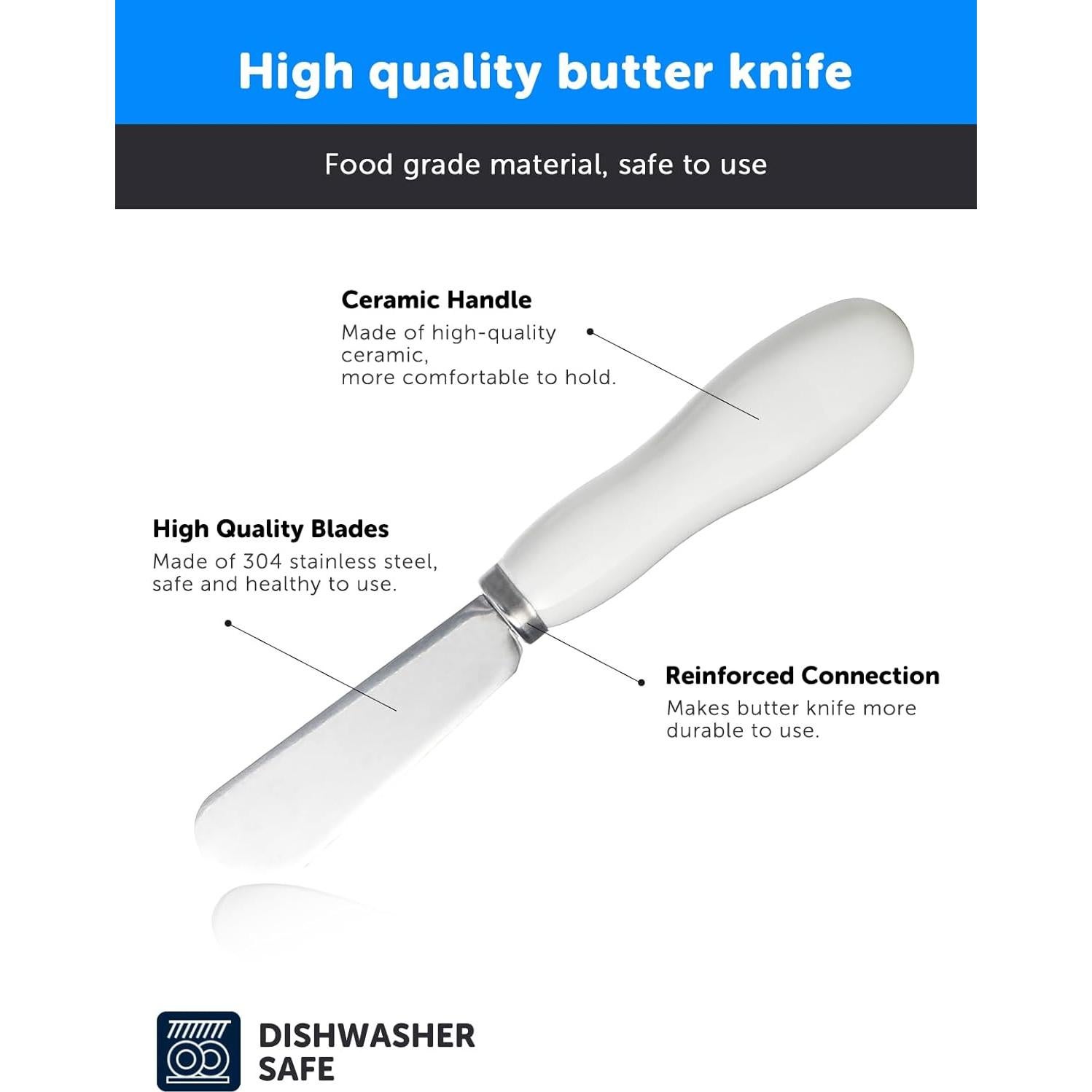 Cuchillo para Mantequilla AISBUGUR 13.2 cm Acero Inoxidable 4 Piezas