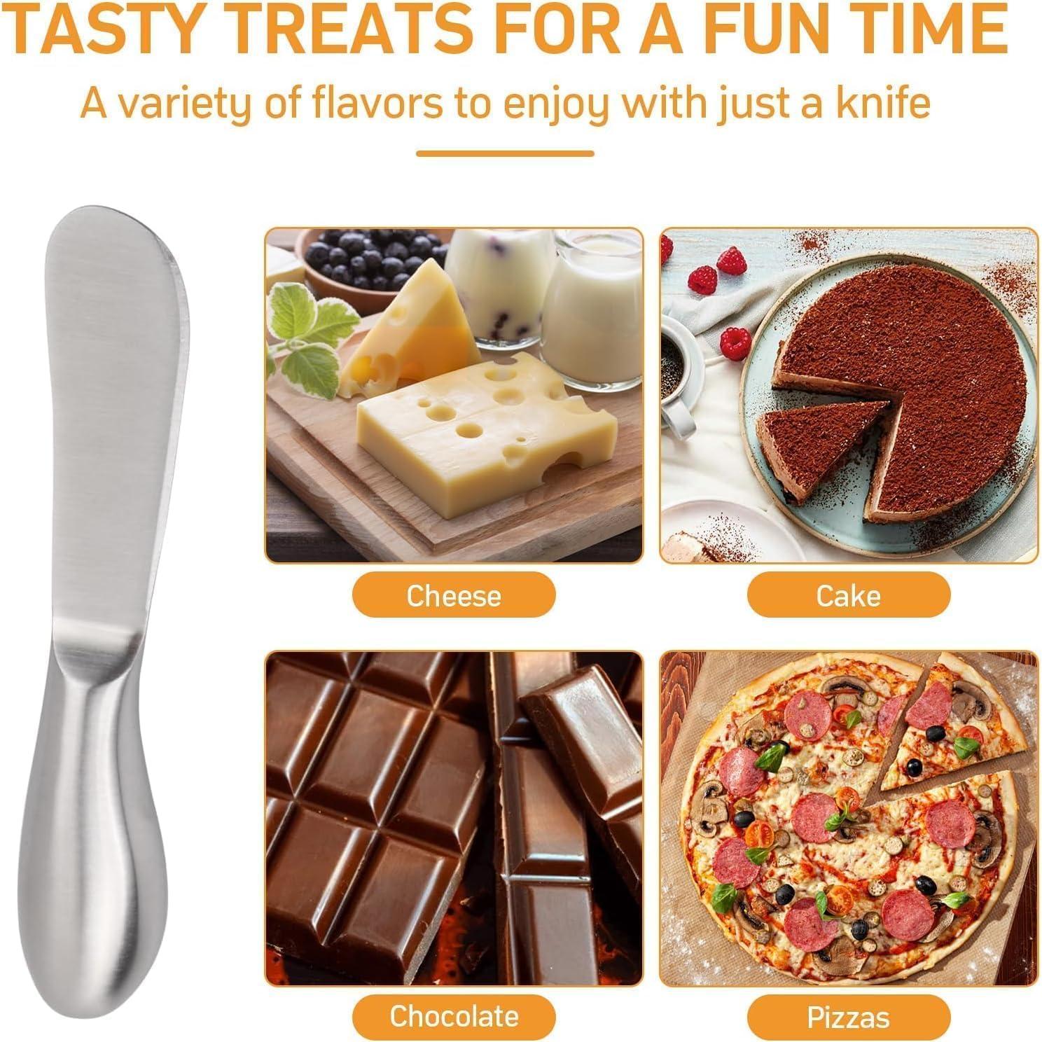 Juego de 4 cuchillos de acero inoxidable Linwnil para untar