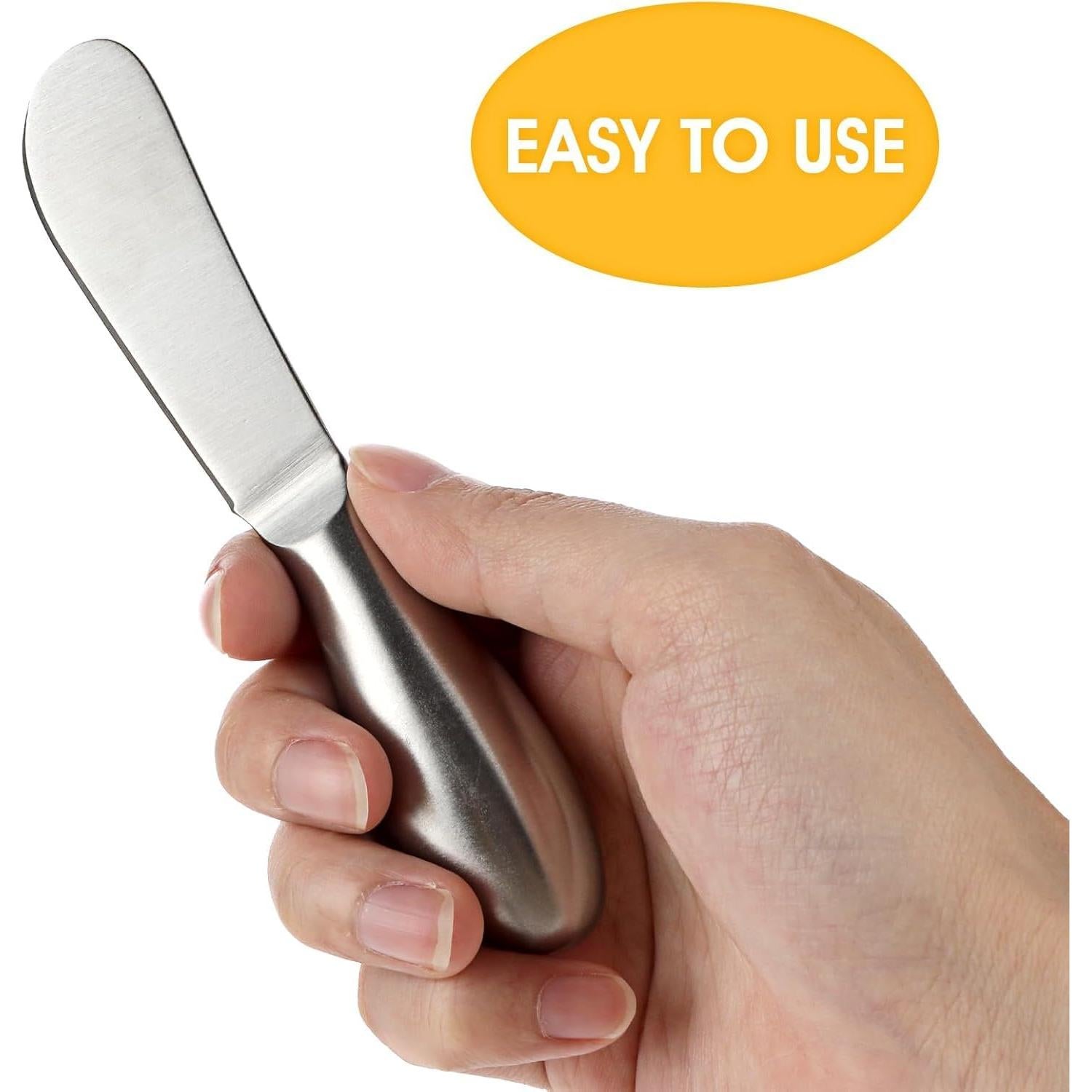 Juego de 4 cuchillos de acero inoxidable Linwnil para untar