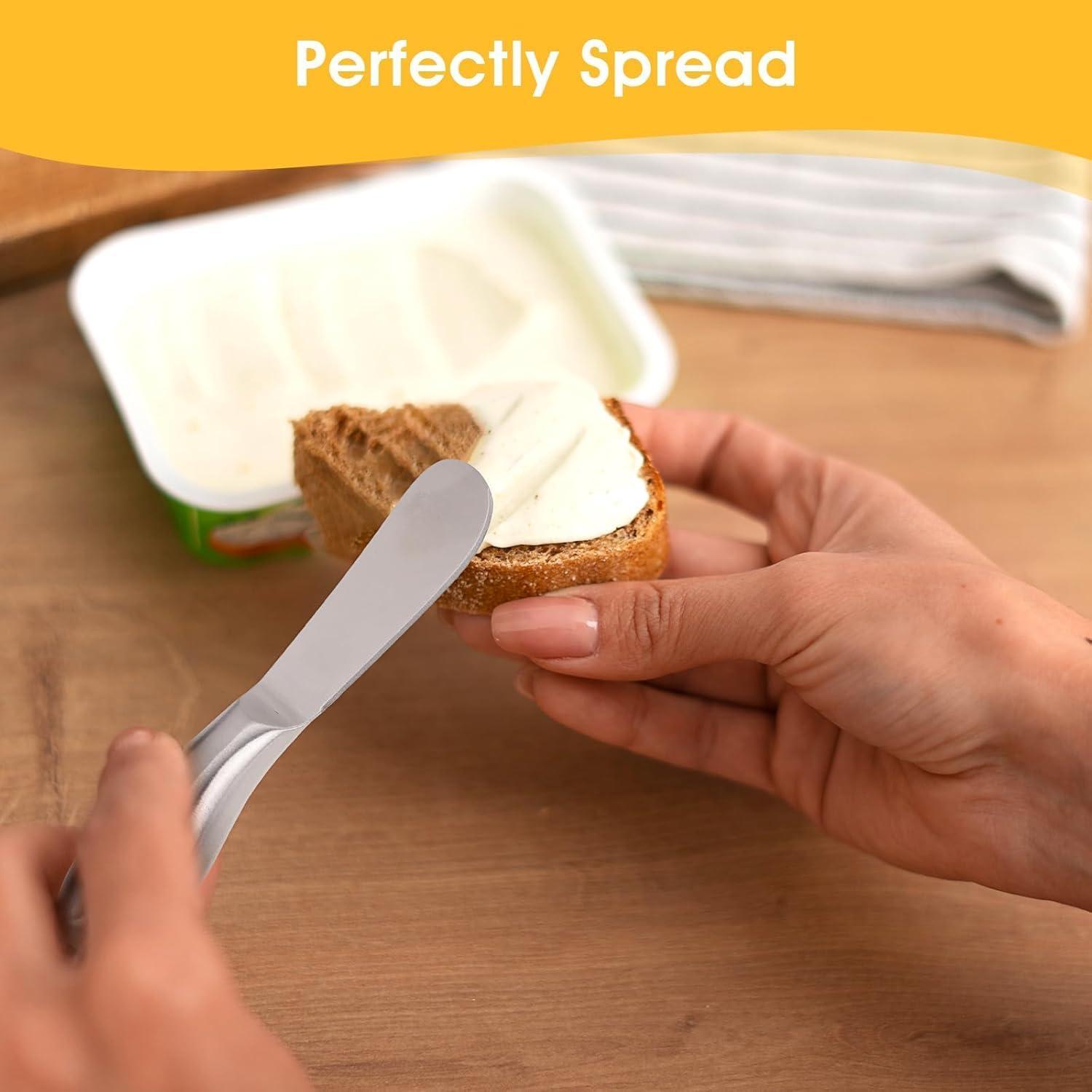 Juego de 4 cuchillos de acero inoxidable Linwnil para untar