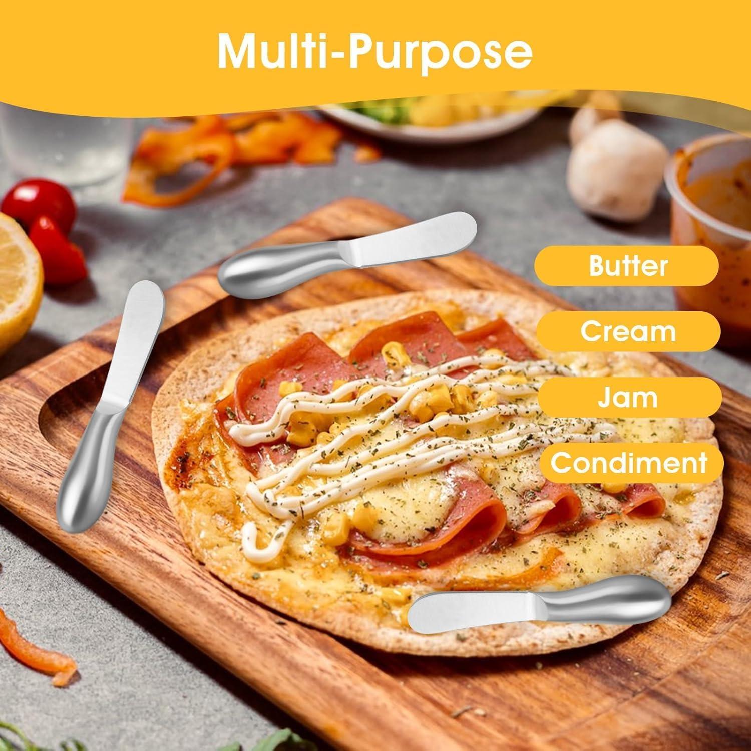 Juego de 4 cuchillos de acero inoxidable Linwnil para untar