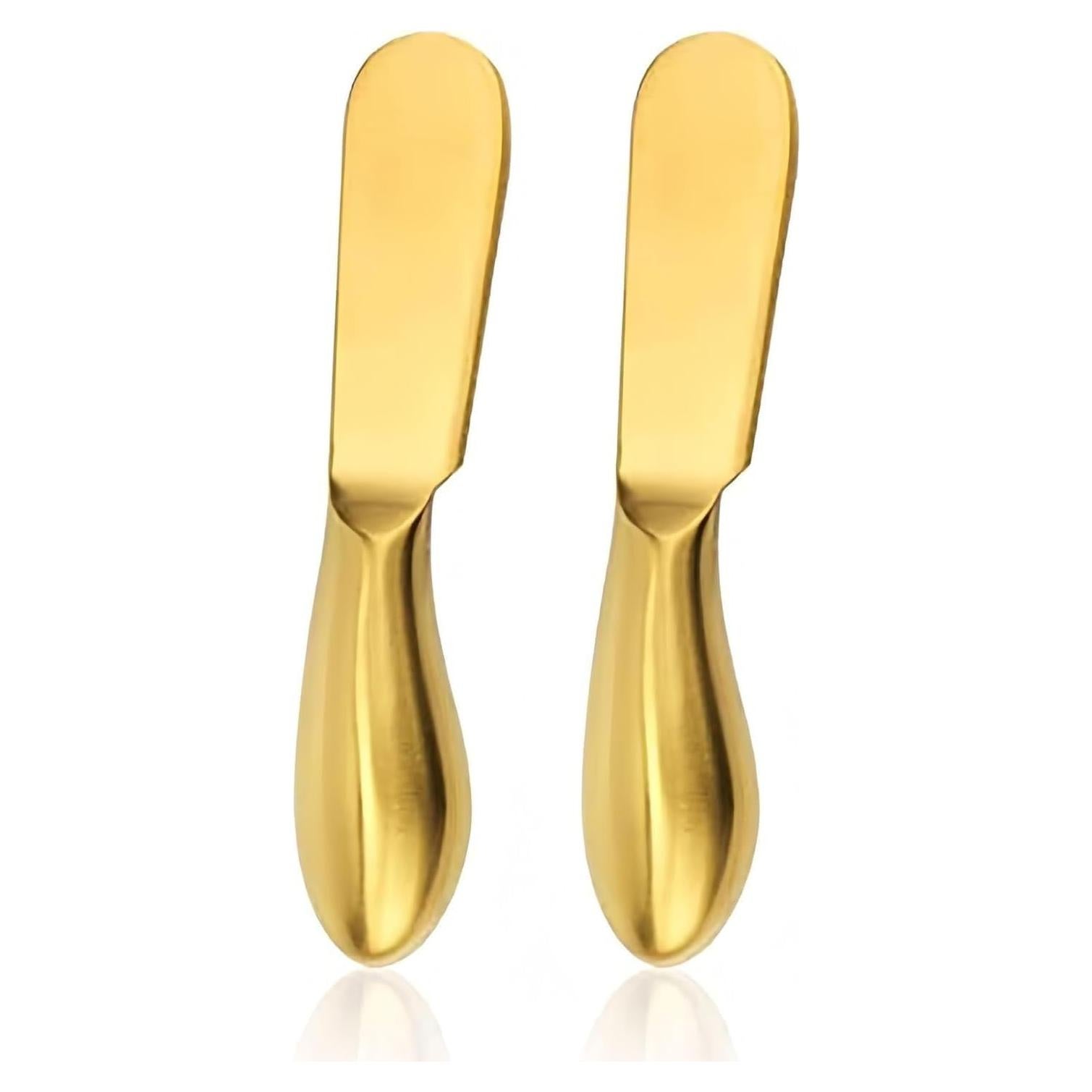 Juego de 2 cuchillos de mantequilla HSHQING acero inoxidable dorado