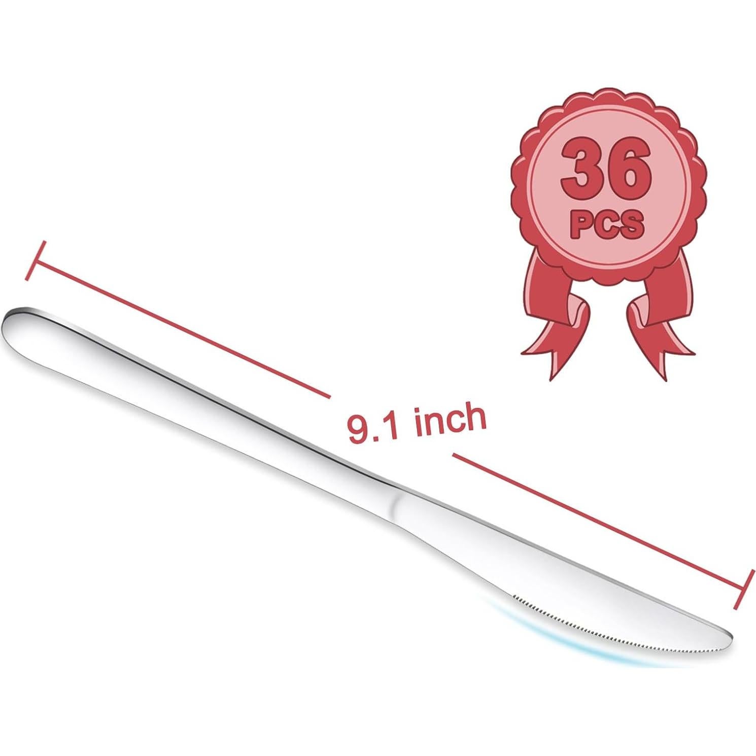 Juego de Cuchillos de Cena Pleafind 36 Piezas Acero Inoxidable