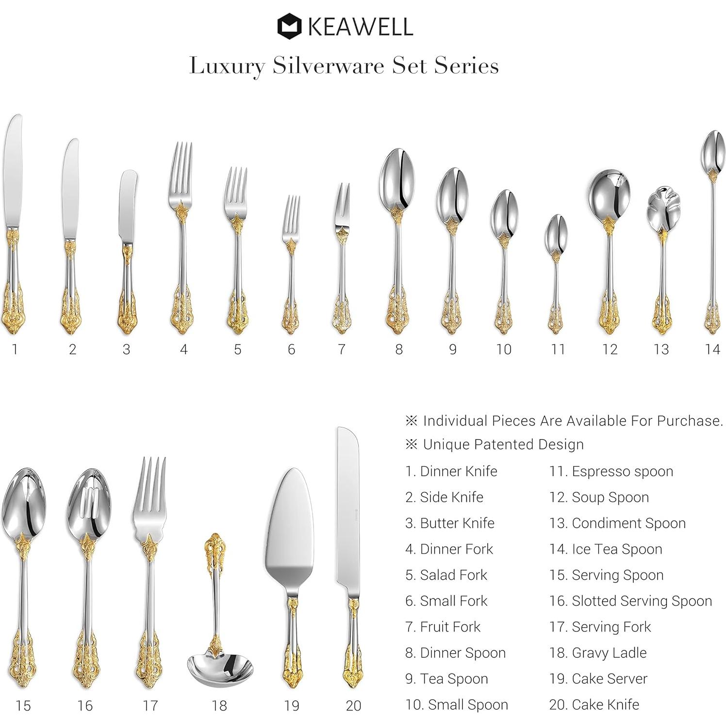 Set de 4 Espátulas de Mantequilla KEAWELL Acero Inoxidable 18/10