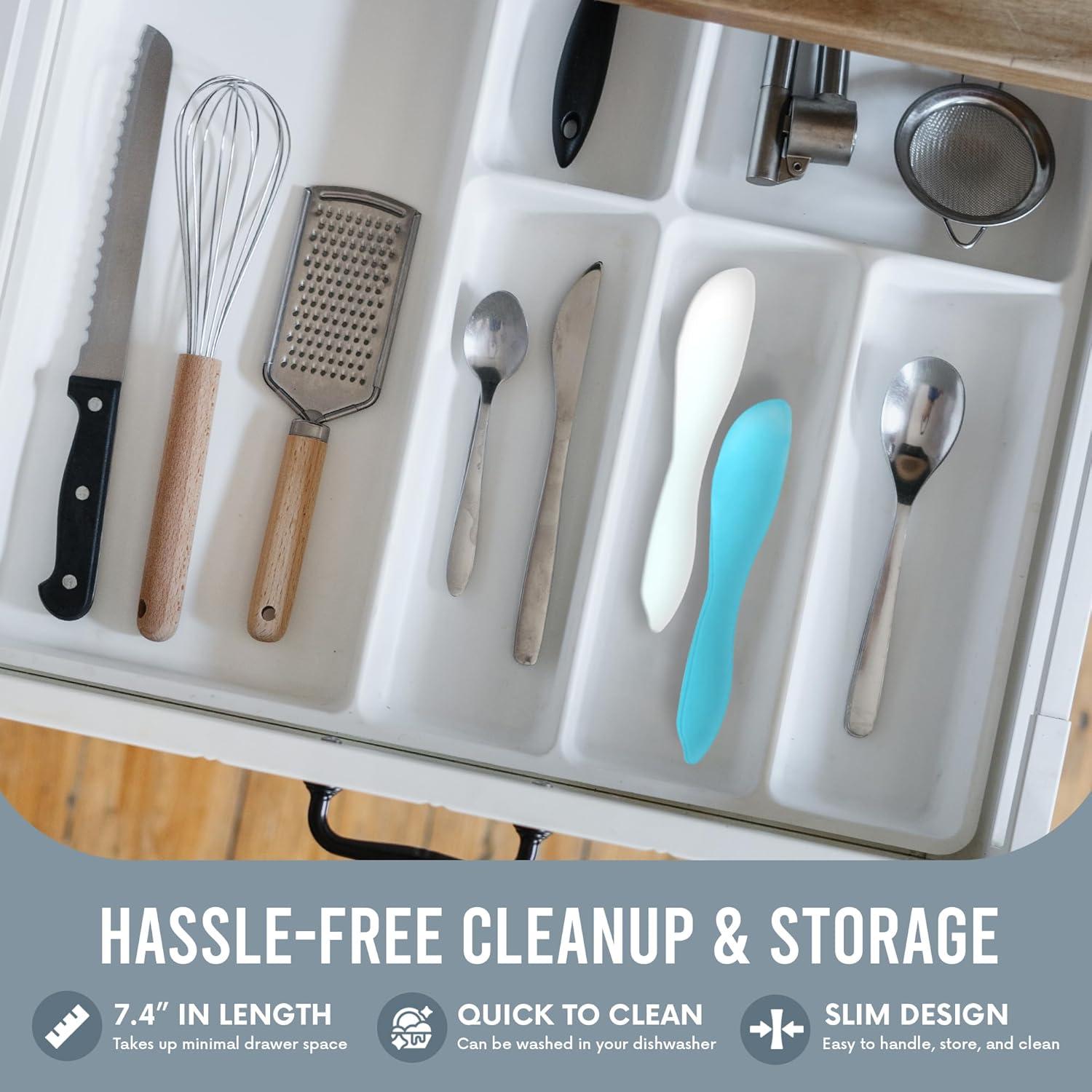 Espátulas Multiusos LINDEN SUECIA Set de 2 Blancas 18.1 cm