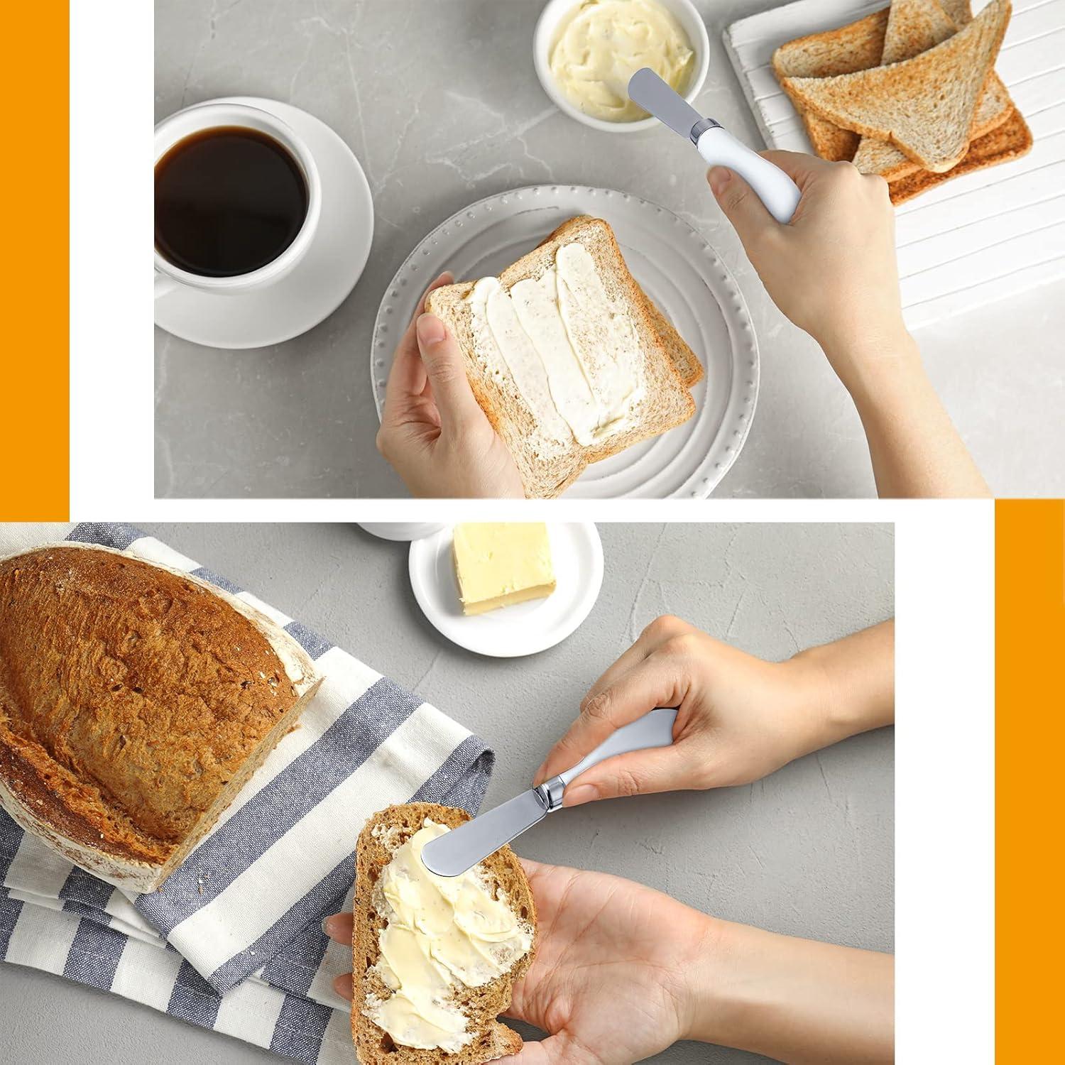 Cuchillos de Mantequilla Mixweer 4 Pcs Acero Inoxidable 13 cm