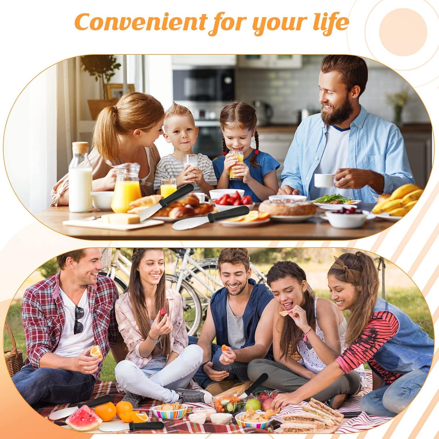 12 Cuchillos para Untar Mantequilla Cunno 23 cm Acero Inoxidable