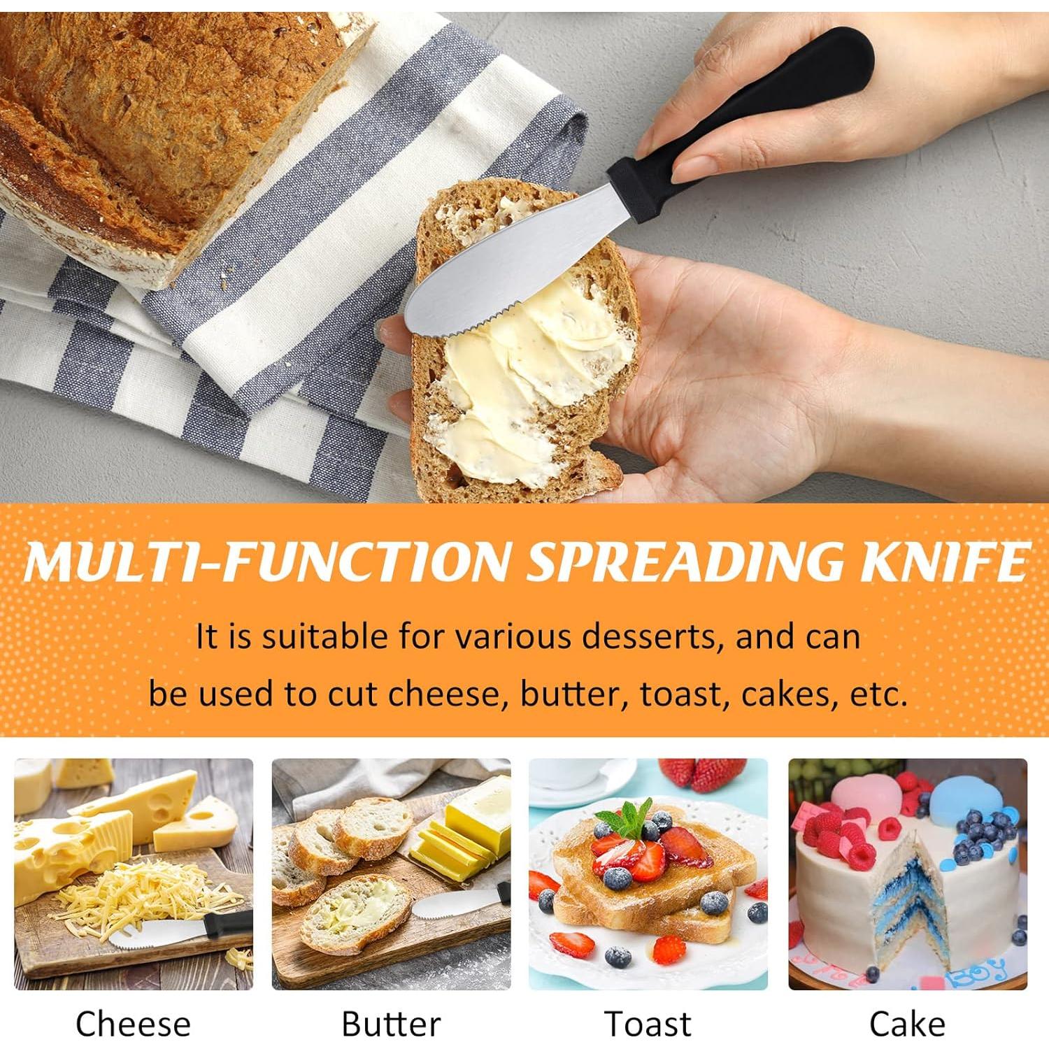 12 Cuchillos para Untar Mantequilla Cunno 23 cm Acero Inoxidable