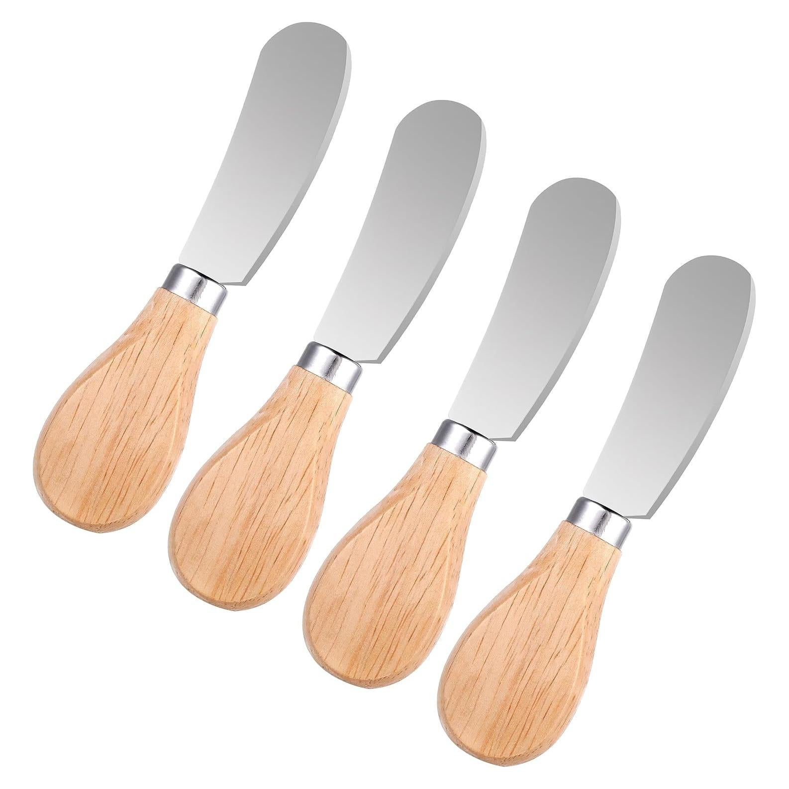 4 Cuchillos para Untar Queso Grevosea 12 cm Acero Inoxidable