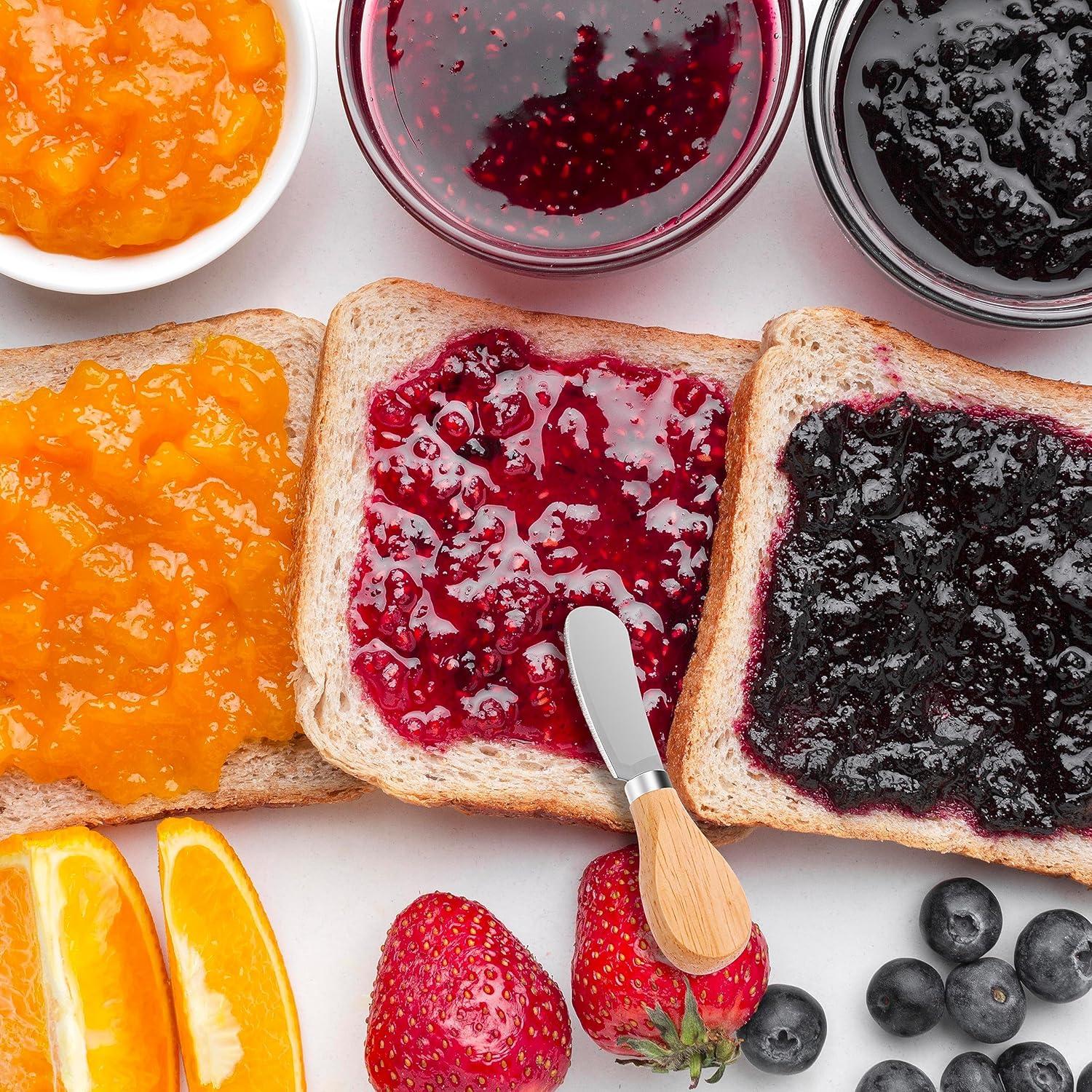 4 Cuchillos para Untar Queso Grevosea 12 cm Acero Inoxidable