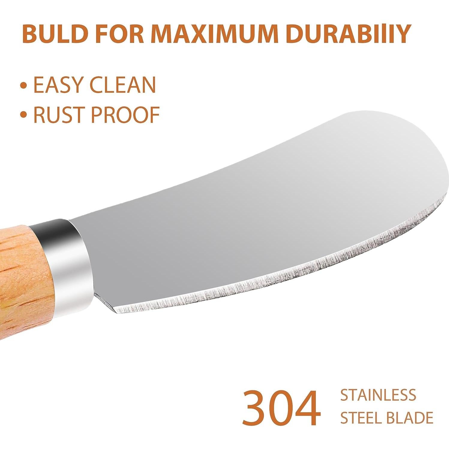 4 Cuchillos para Untar Queso Grevosea 12 cm Acero Inoxidable