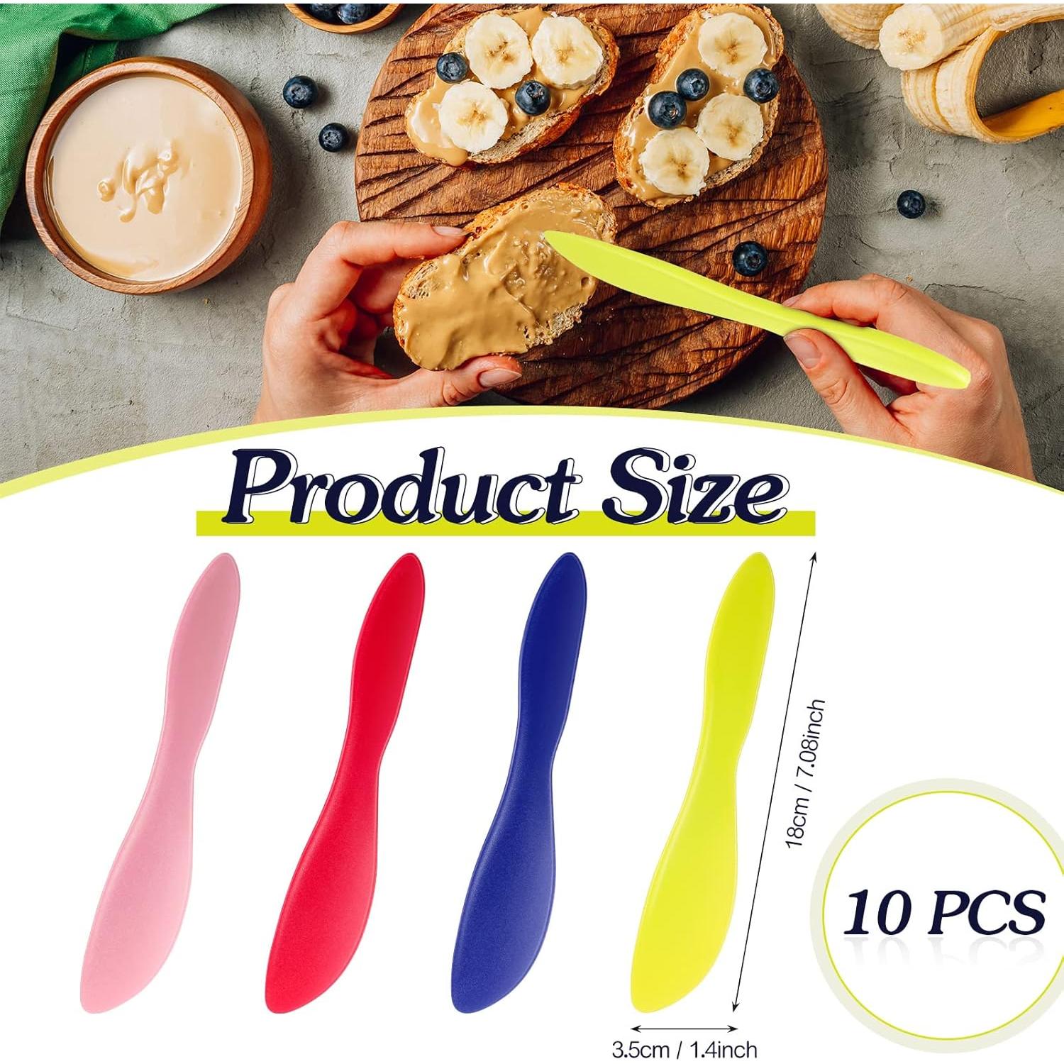 10 Piezas Espátulas de Mantequilla Plástico Perthlin 17.8 cm