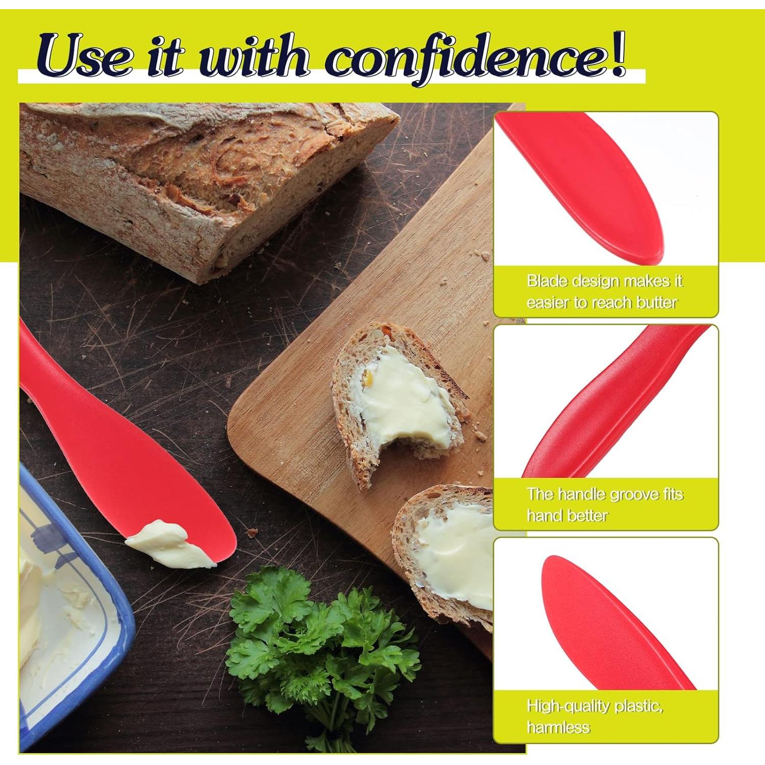 10 Piezas Espátulas de Mantequilla Plástico Perthlin 17.8 cm