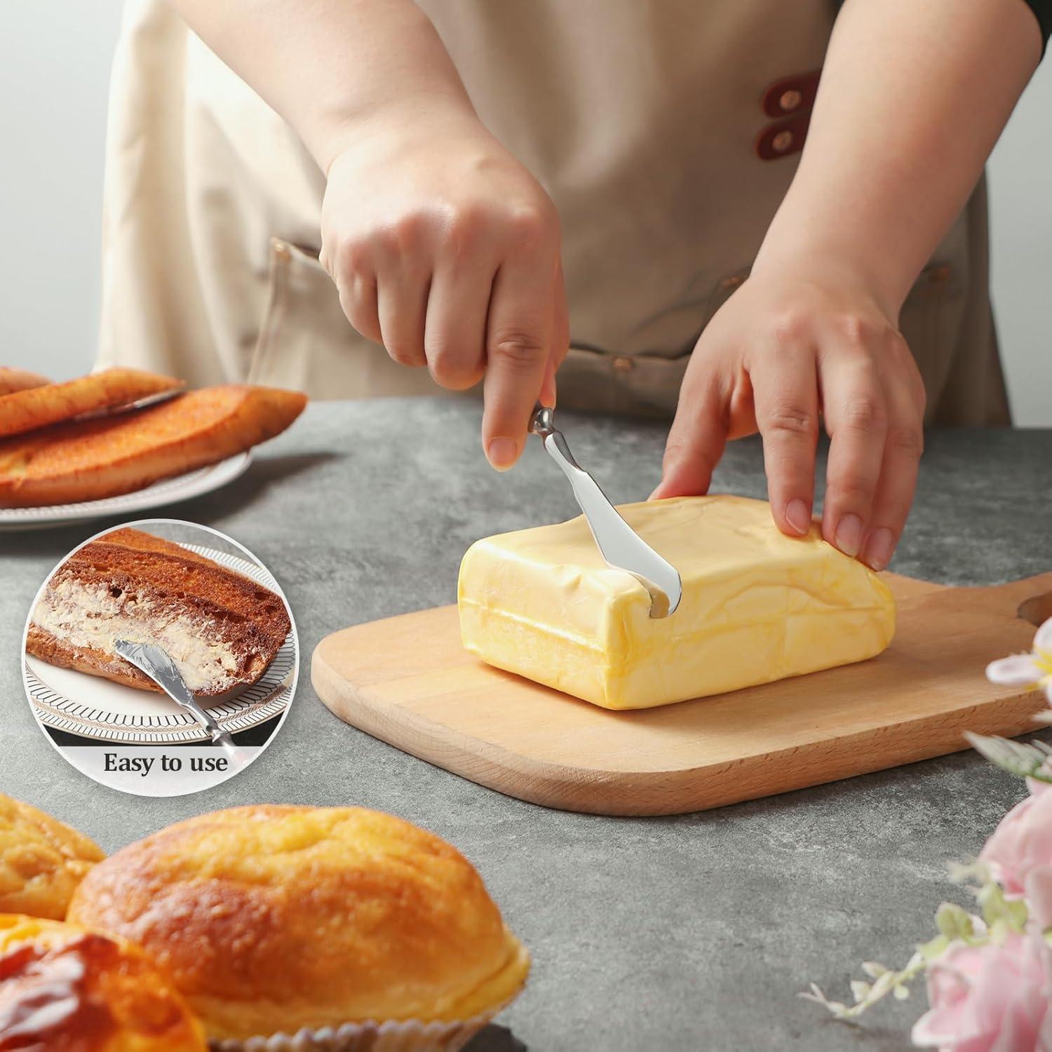 Juego de 4 Espátulas para Mantequilla CherHome Acero Inoxidable