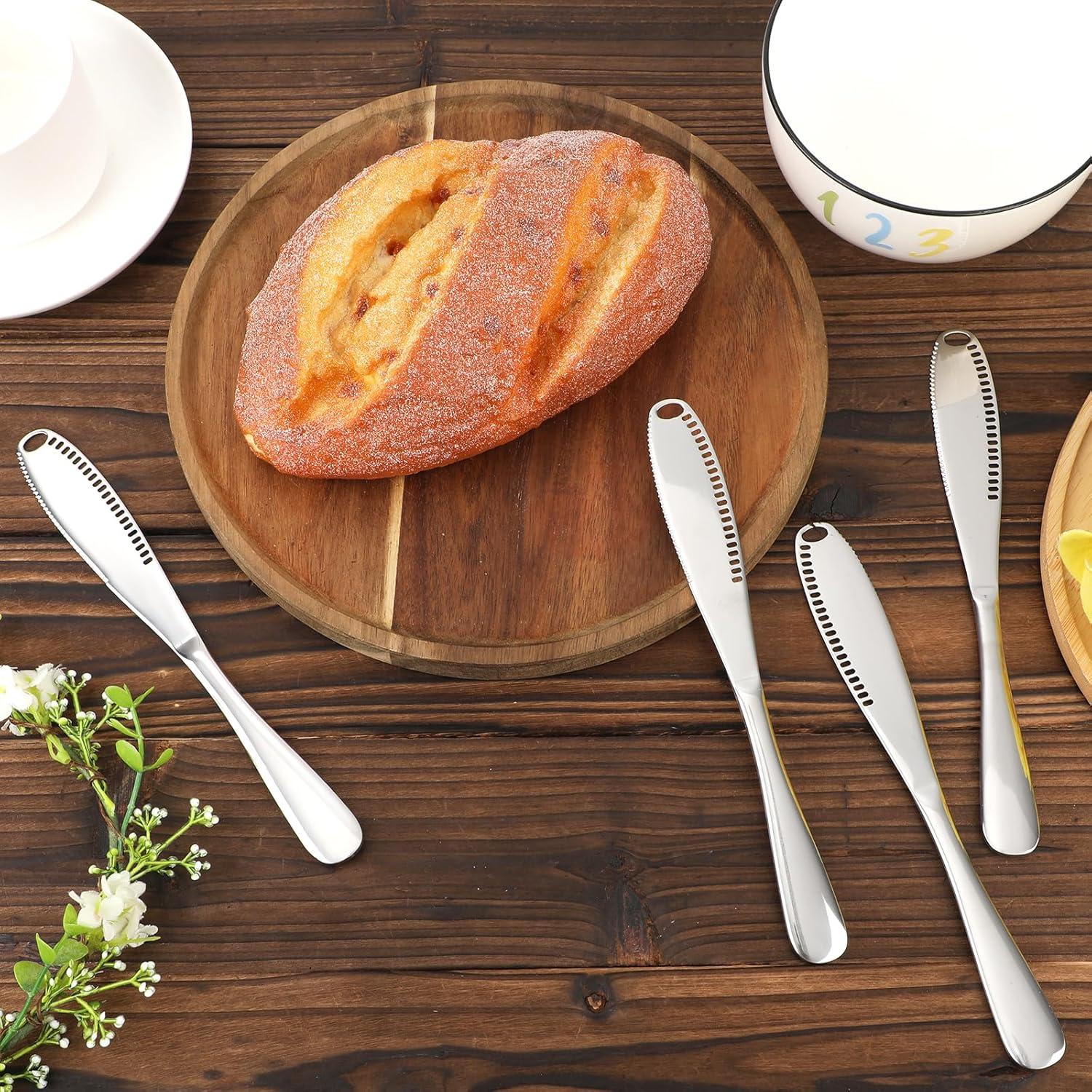 Juego de 4 cuchillos de mantequilla Gosknor 3 en 1 acero inoxidable