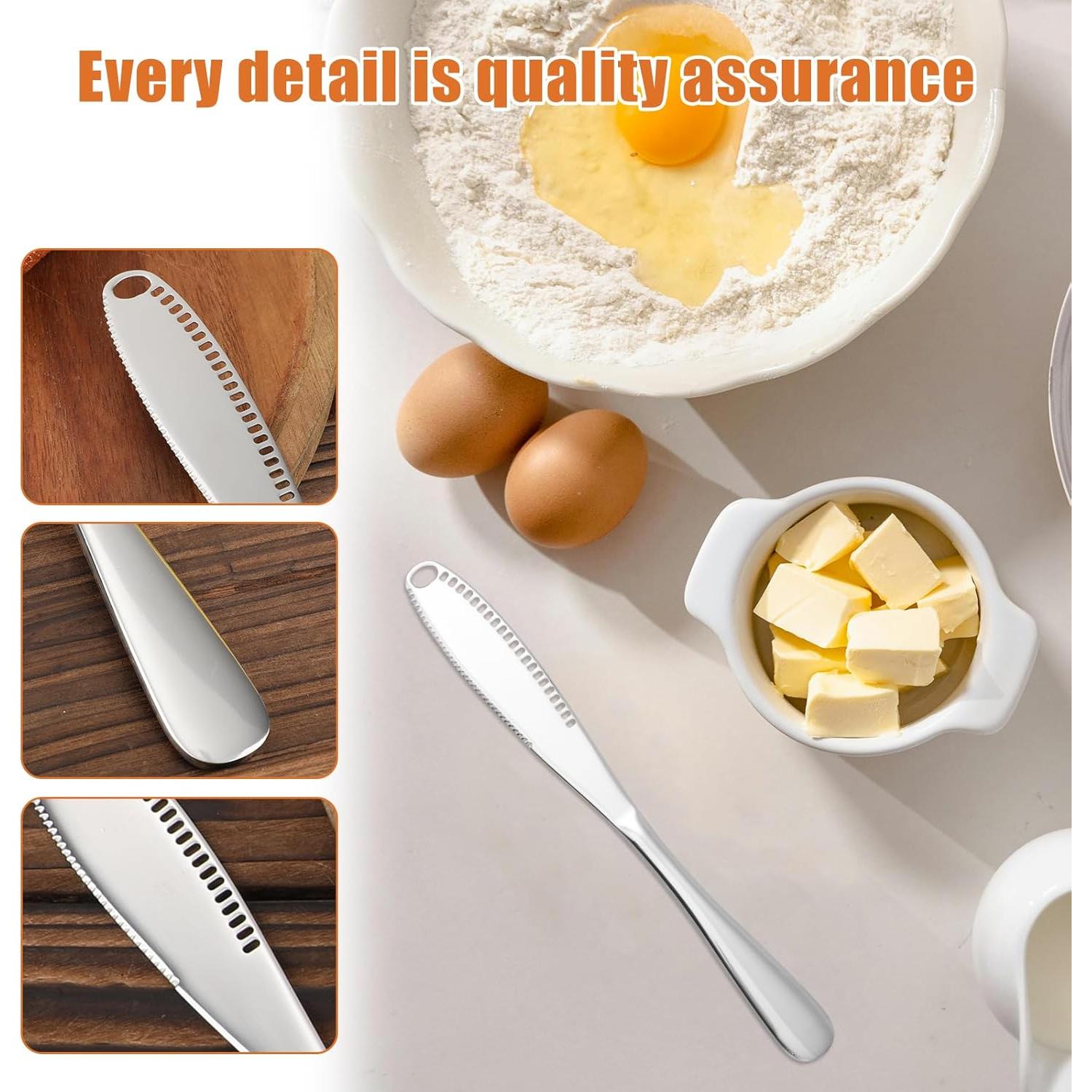 Juego de 4 cuchillos de mantequilla Gosknor 3 en 1 acero inoxidable