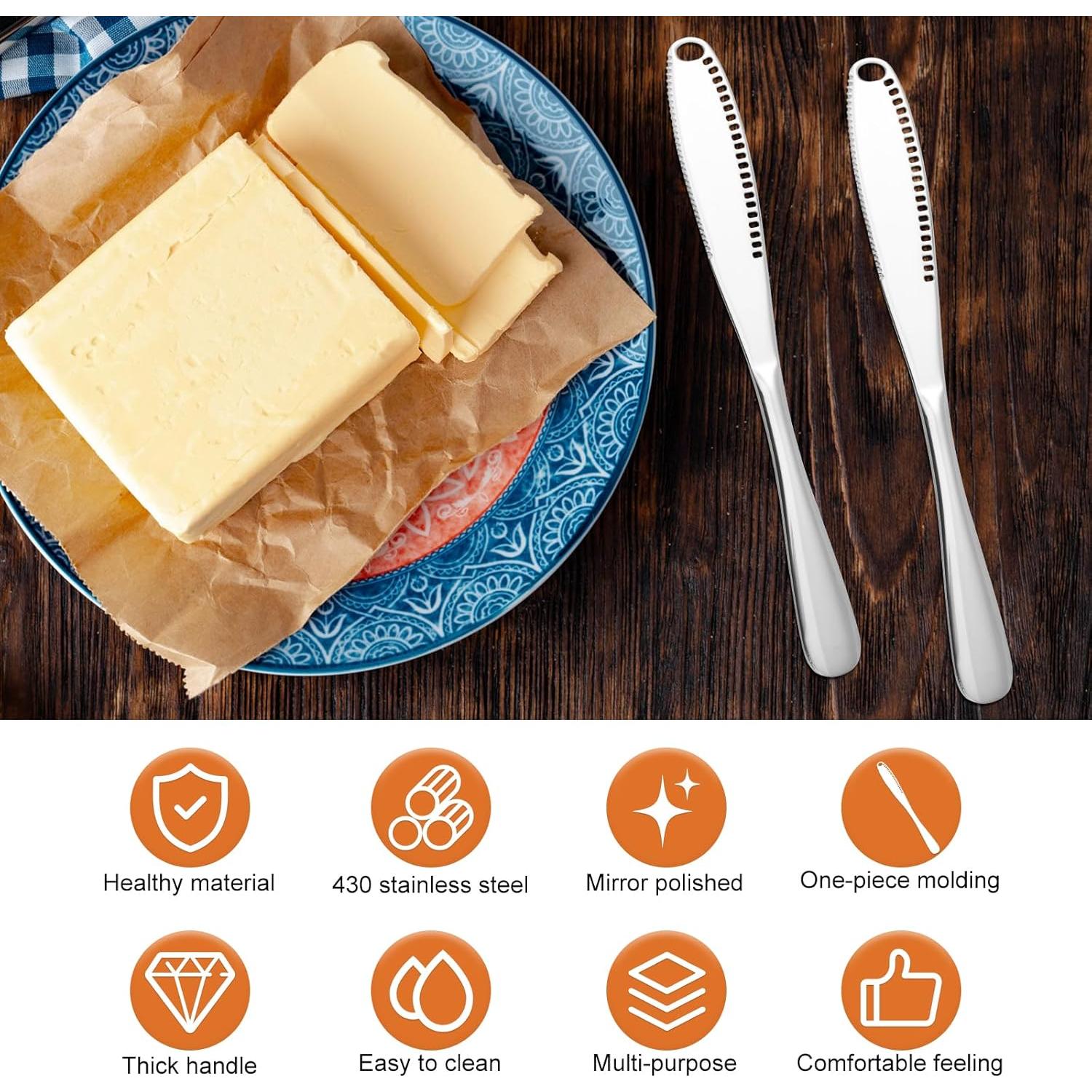 Juego de 4 cuchillos de mantequilla Gosknor 3 en 1 acero inoxidable