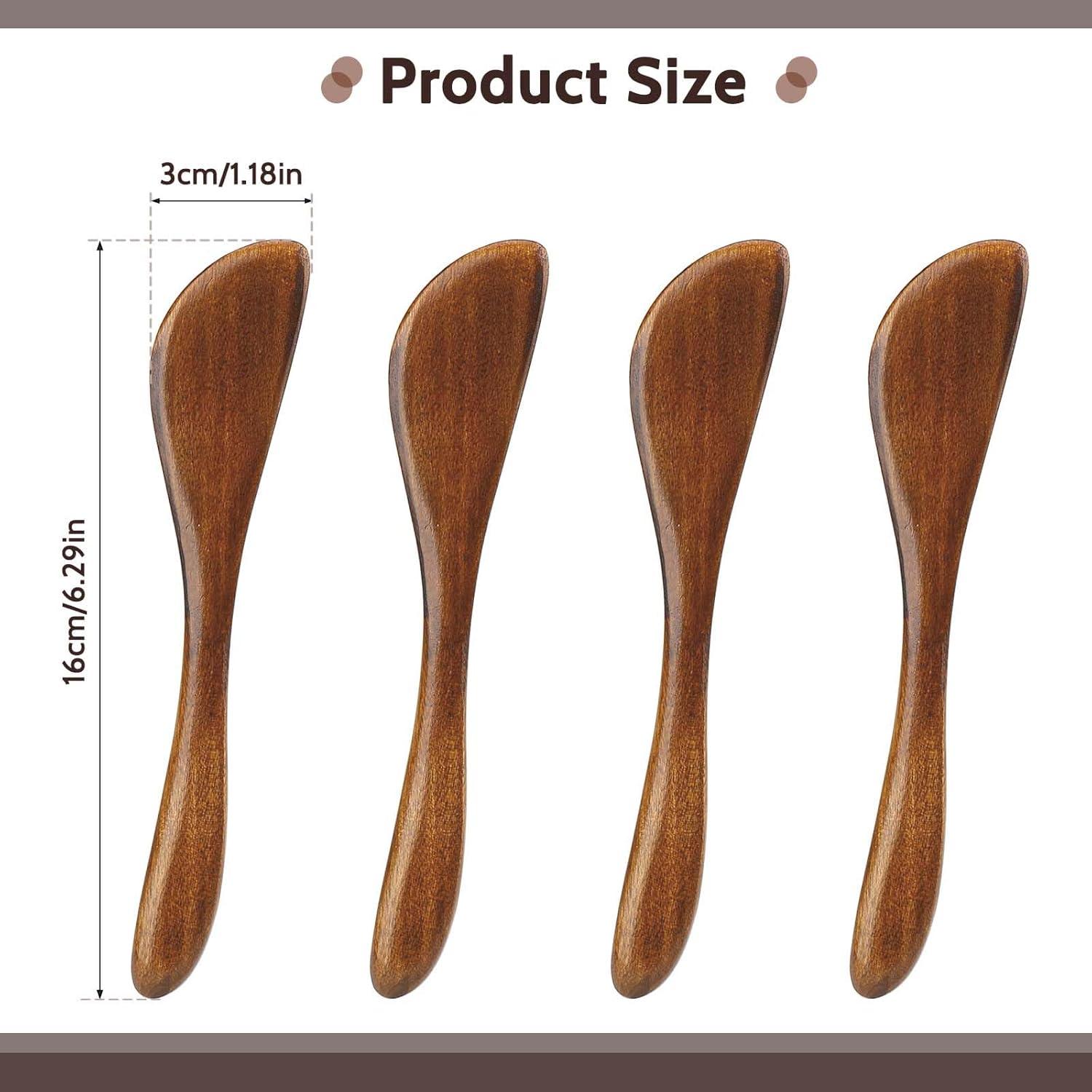 4 Cuchillos de Madera para Mantequilla Hariendny 15 cm