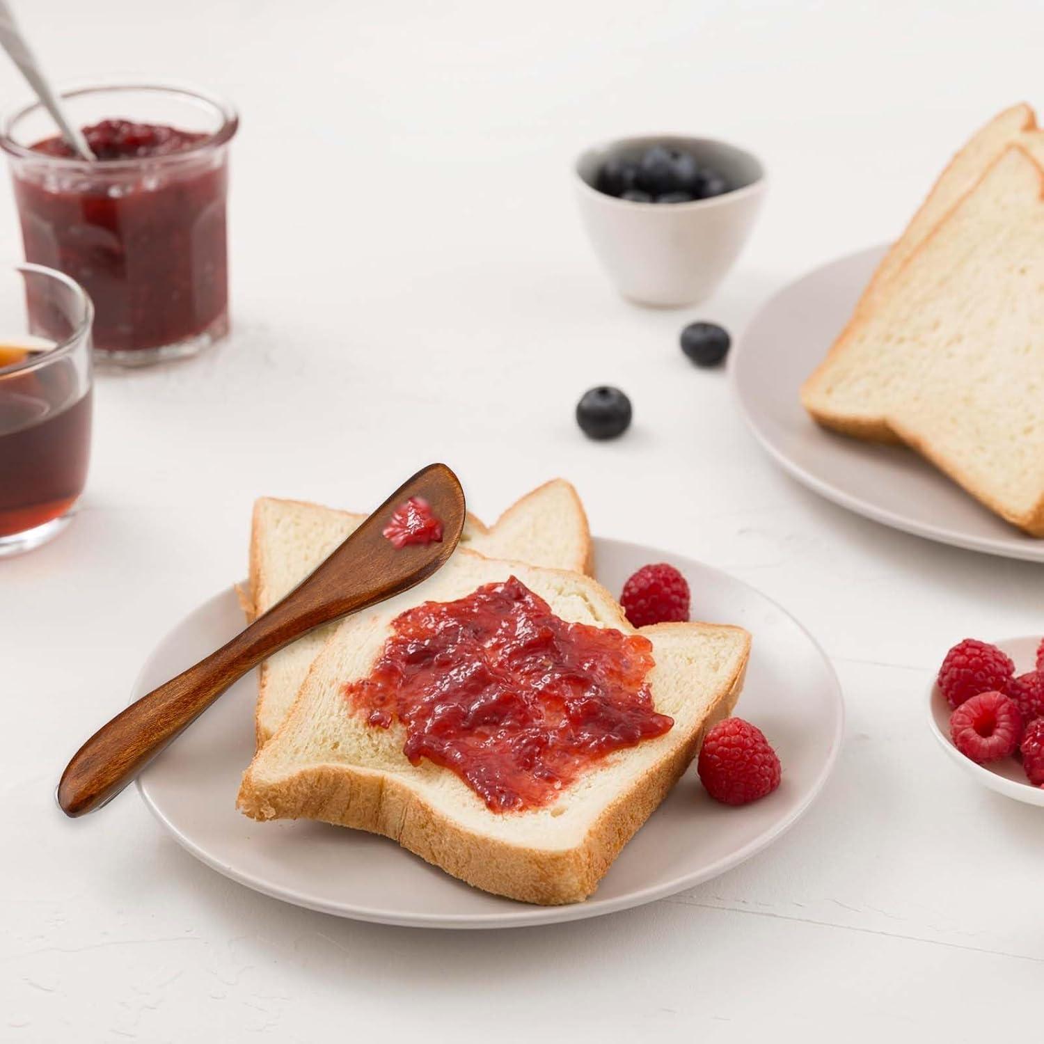 4 Cuchillos de Madera para Mantequilla Hariendny 15 cm