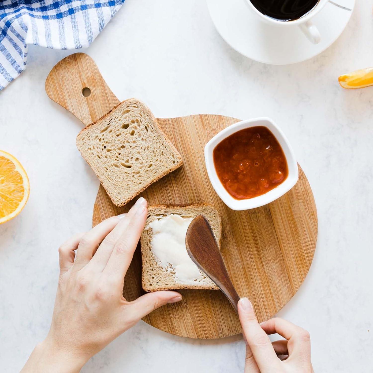 4 Cuchillos de Madera para Mantequilla Hariendny 15 cm
