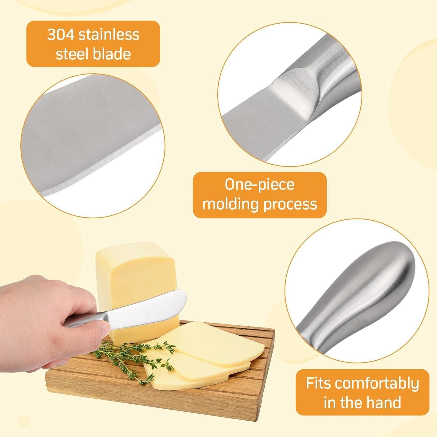 Juego de cuchillos para untar Linwnil 4 piezas acero inoxidable