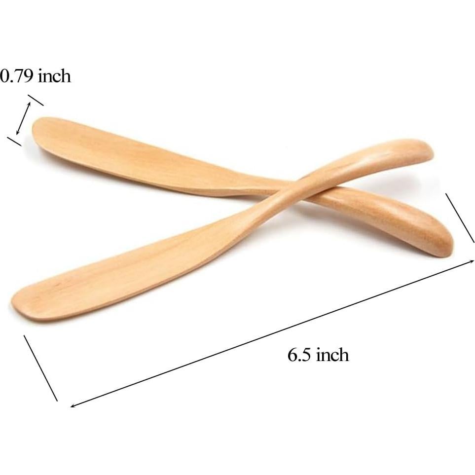 Set de 6 Cuchillos de Mantequilla de Madera Miraclekoo 16.5 cm