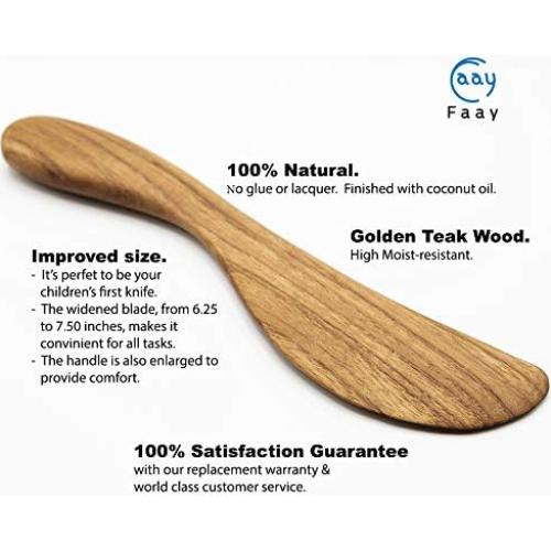 Set de 4 Espátulas de Madera de Teca FAAY 19.05 cm Ecológicas