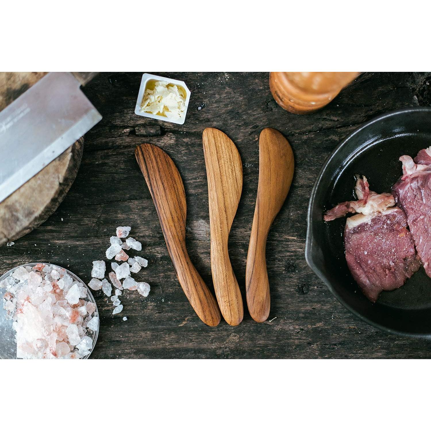 Set de 4 Espátulas de Madera de Teca FAAY 19.05 cm Ecológicas