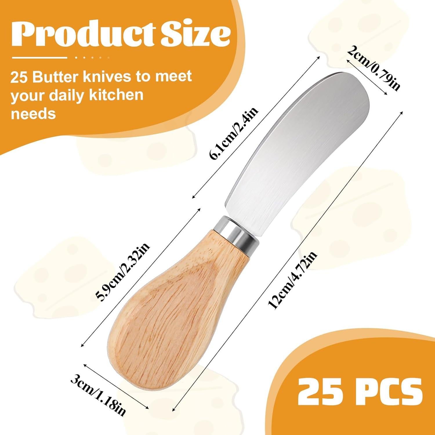 Juego de 25 Cuchillos para Untar Queso Simmaro Acero Inoxidable