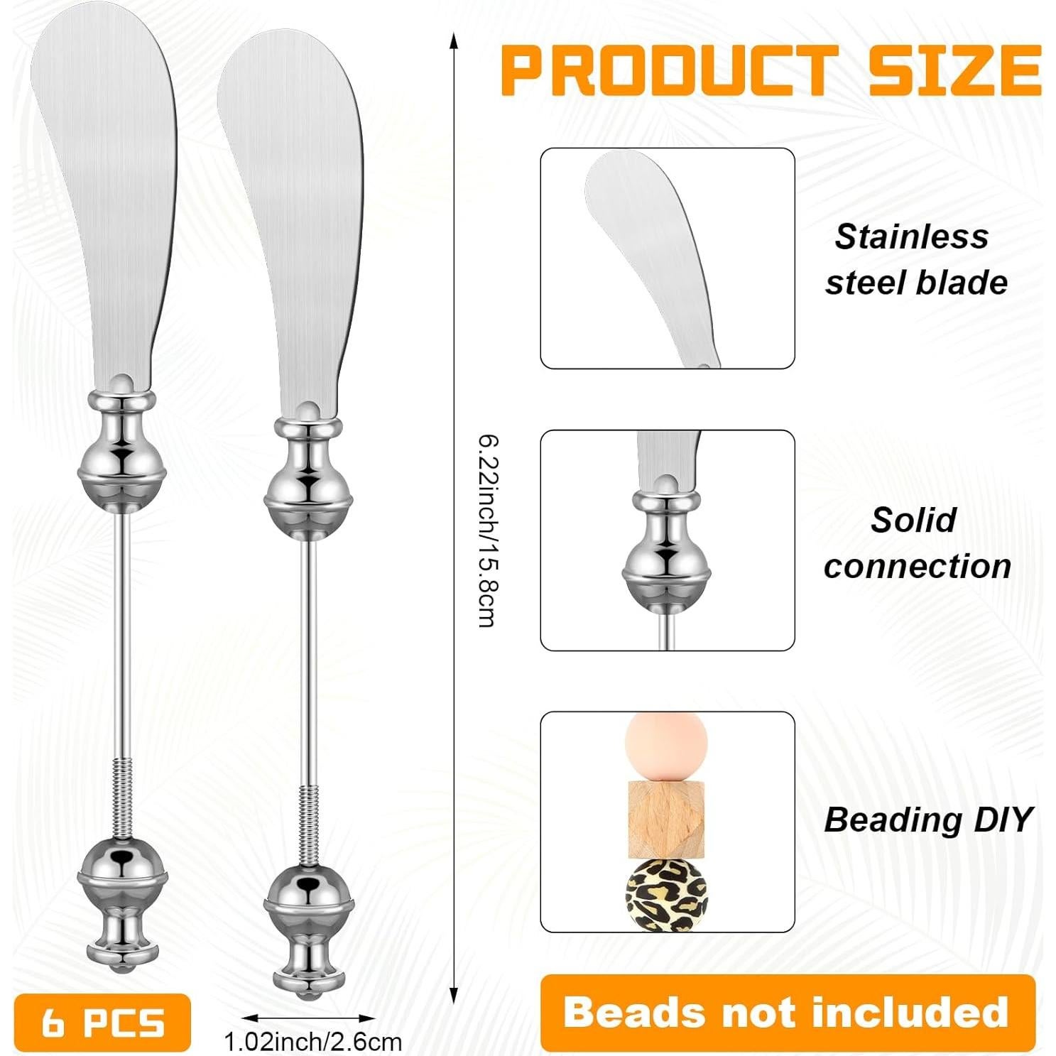 Cuchillos para Untar Queso Lasnten 6 Pcs Acero Inoxidable