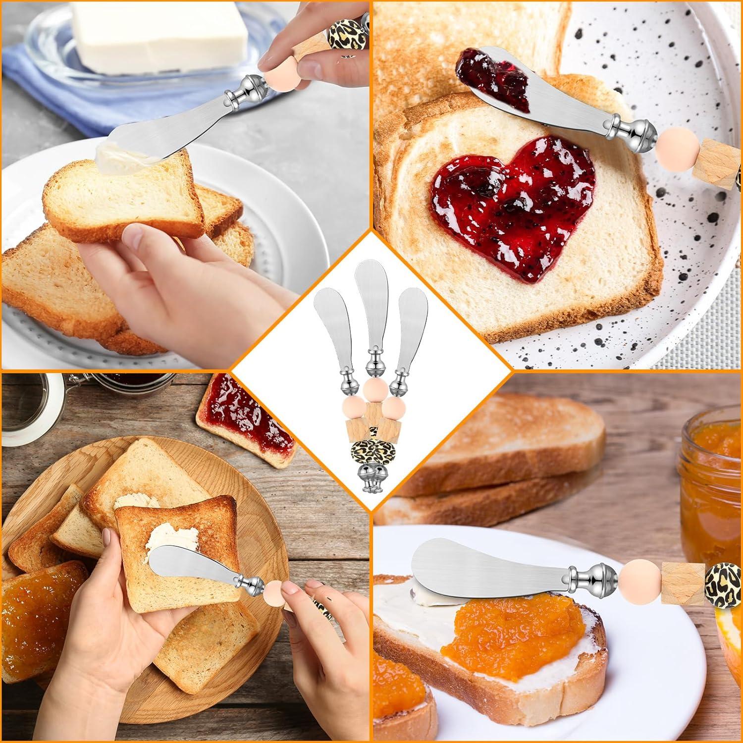 Cuchillos para Untar Queso Lasnten 6 Pcs Acero Inoxidable