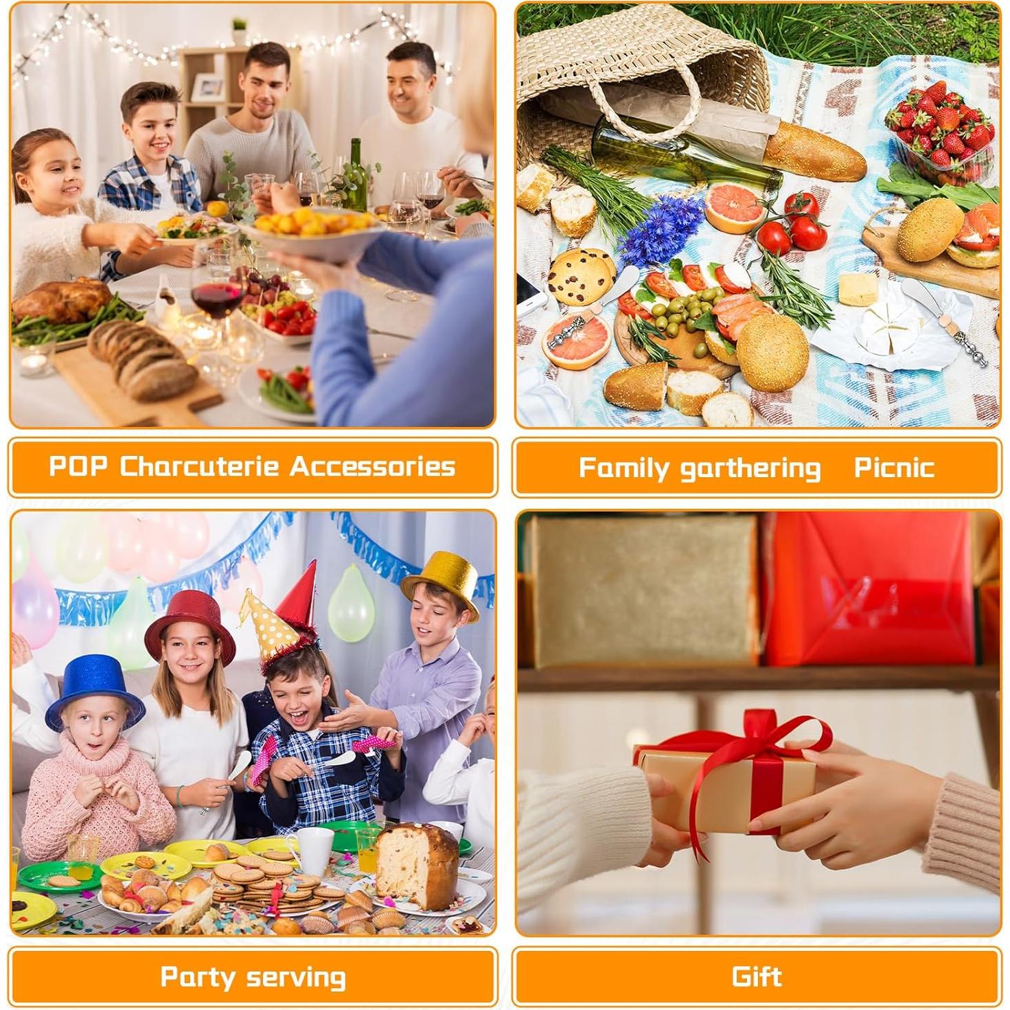 Cuchillos para Untar Queso Lasnten 6 Pcs Acero Inoxidable