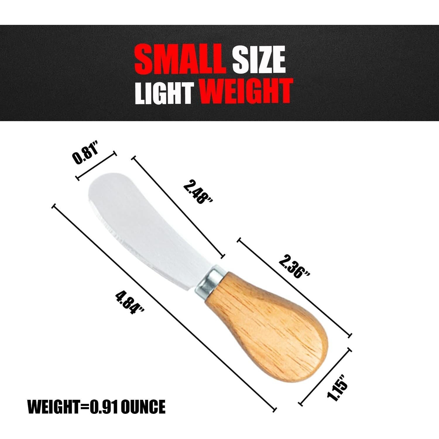 Juego de 6 Espátulas para Queso Yeeper, Acero Inoxidable y Madera