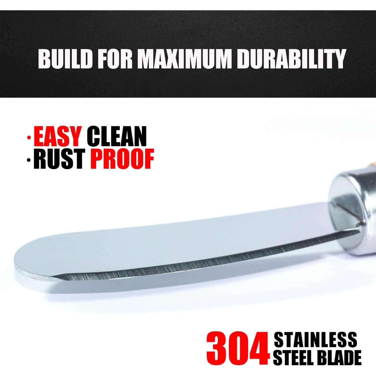 Juego de 6 Espátulas para Queso Yeeper, Acero Inoxidable y Madera