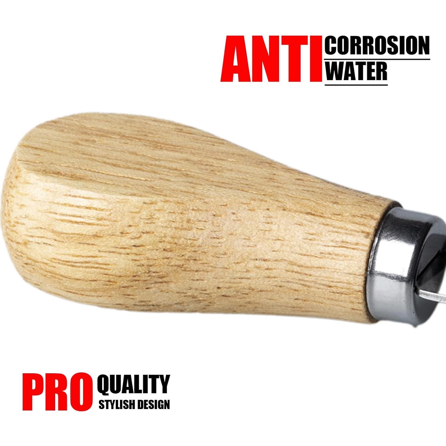 Juego de 6 Espátulas para Queso Yeeper, Acero Inoxidable y Madera