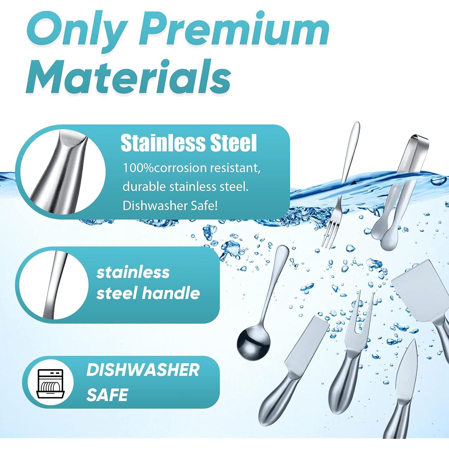 Juego de 14 Utensilios de Charcutería Patelai - Cuchillos, Cucharas y Pinzas