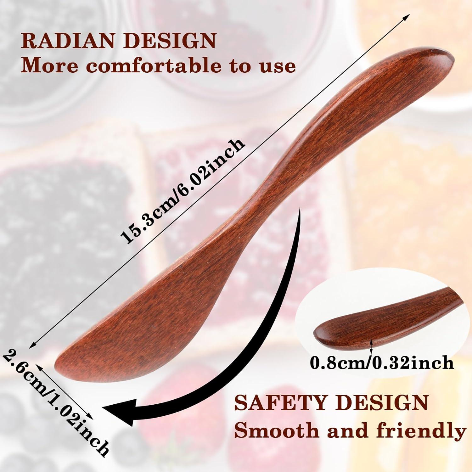 Espátulas de Mantequilla de Madera Ymapinc 4 Piezas 15.3 cm