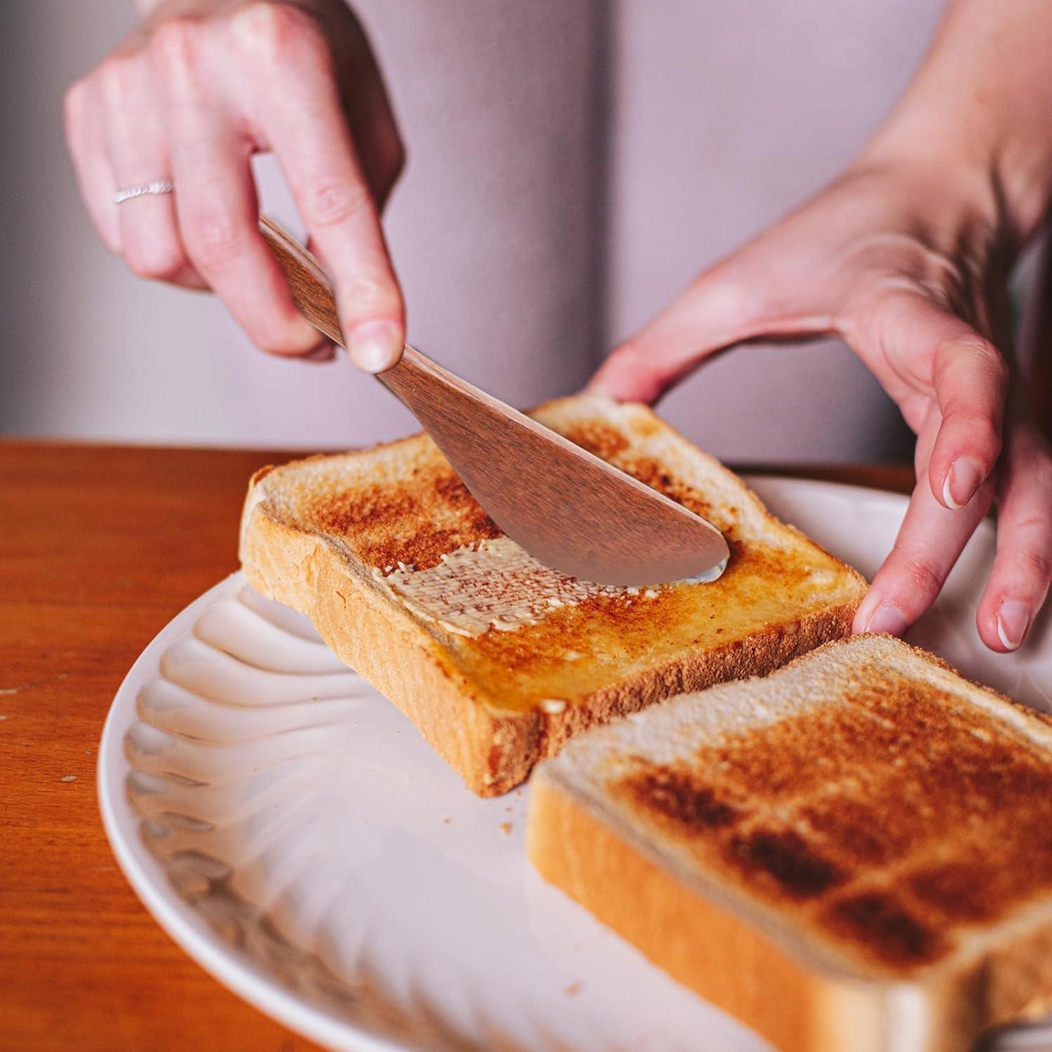 Espátulas de Mantequilla de Madera Ymapinc 4 Piezas 15.3 cm