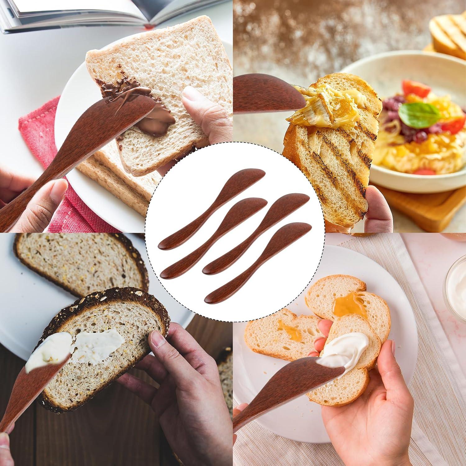 Espátulas de Mantequilla de Madera Ymapinc 4 Piezas 15.3 cm