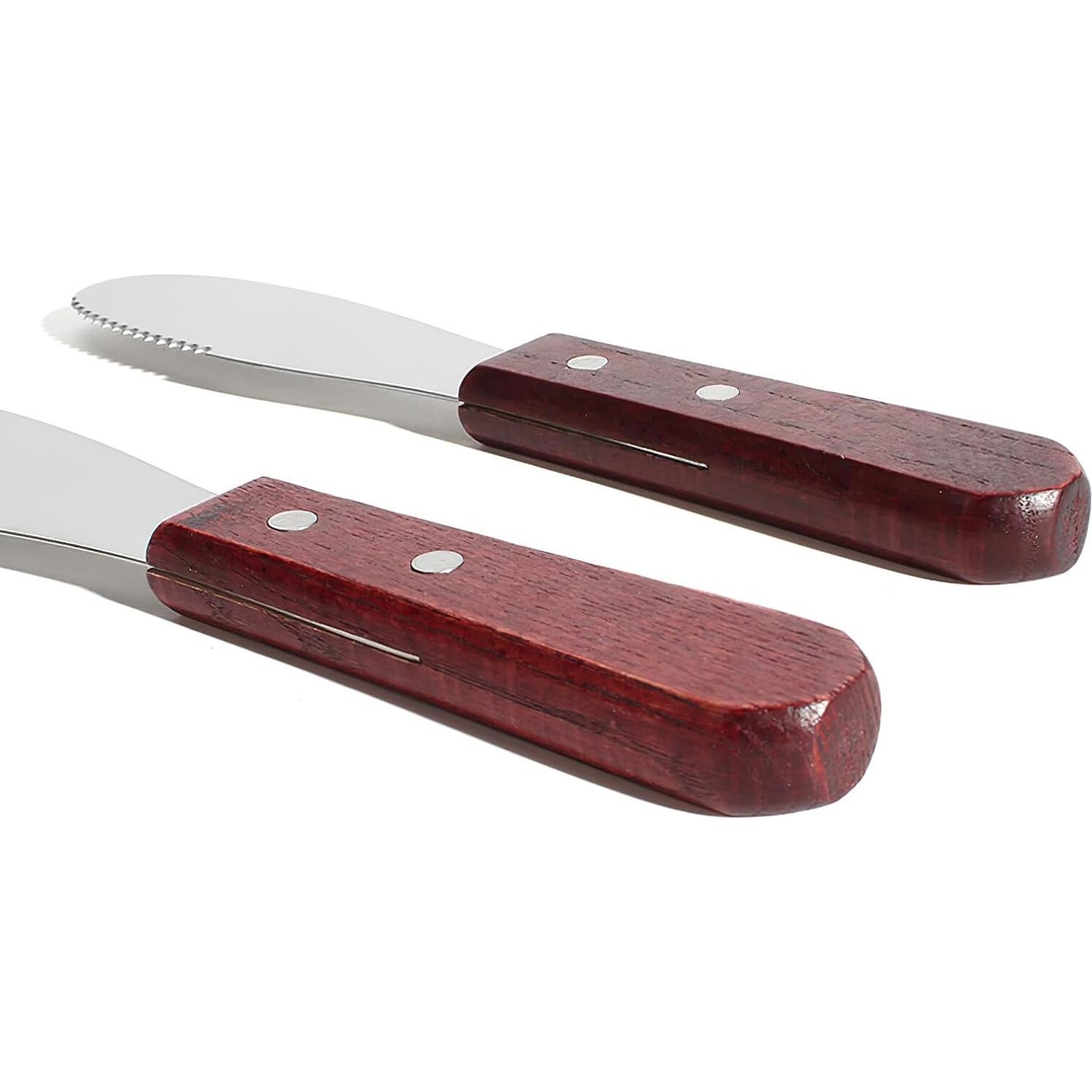 Juego de 2 Cuchillos para Mantequilla LemonBest - Acero Inoxidable y Madera