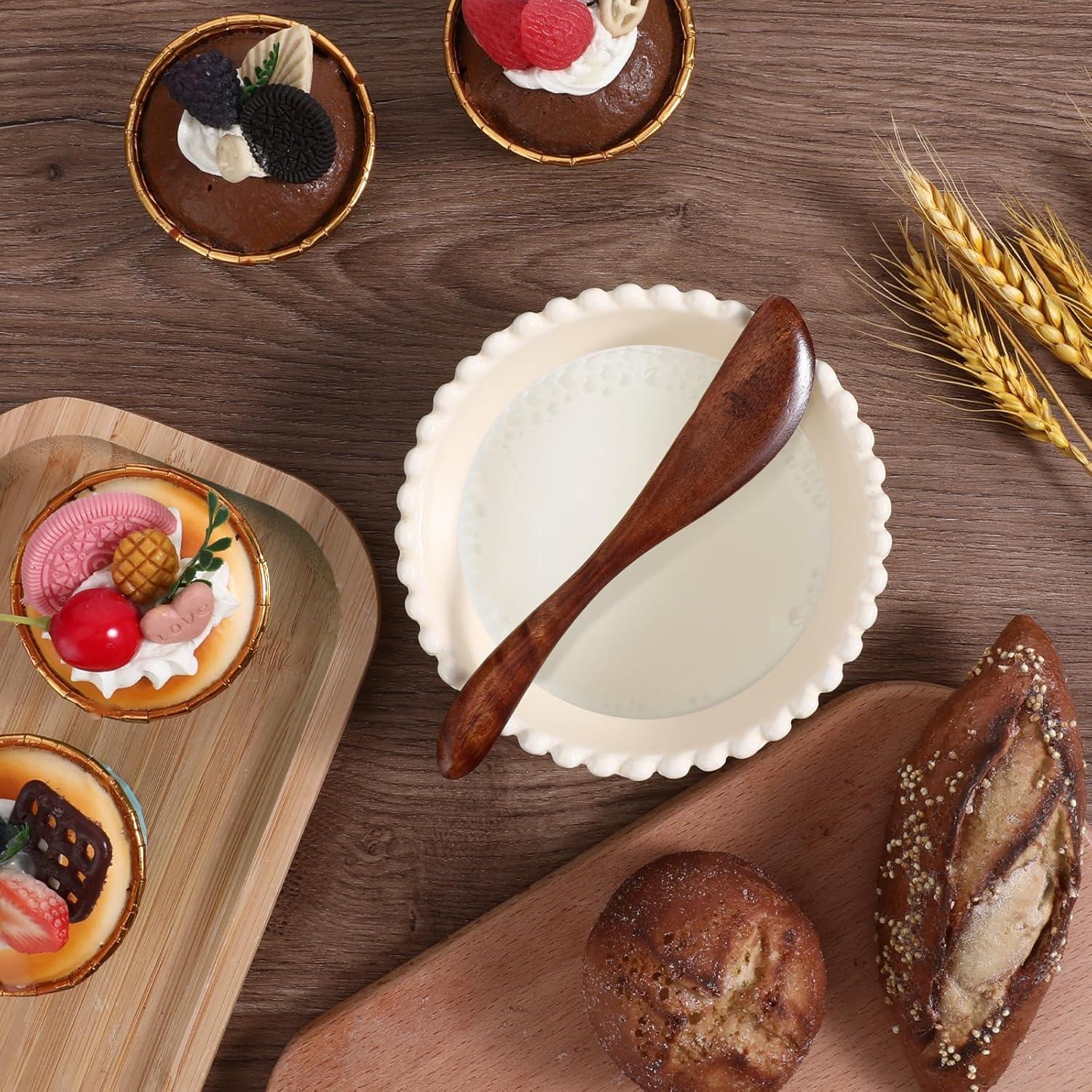 Juego de 8 Espátulas de Mantequilla de Madera FdcZeyxior 15cm