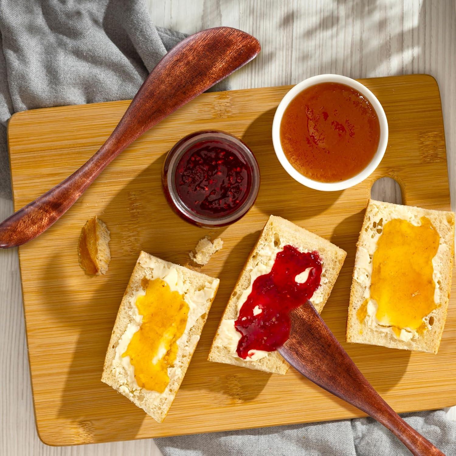 Juego de 8 Espátulas de Mantequilla de Madera FdcZeyxior 15cm