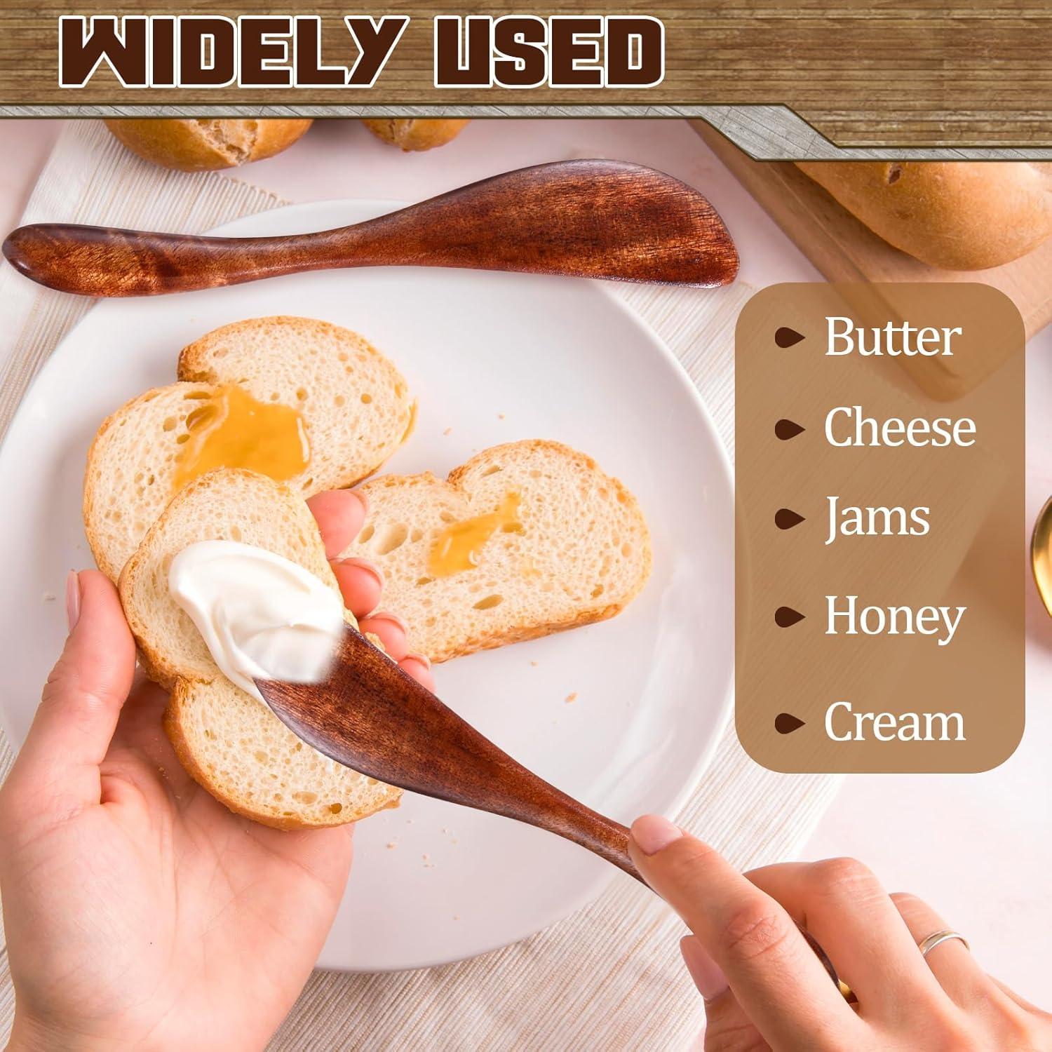 Juego de 8 Espátulas de Mantequilla de Madera FdcZeyxior 15cm