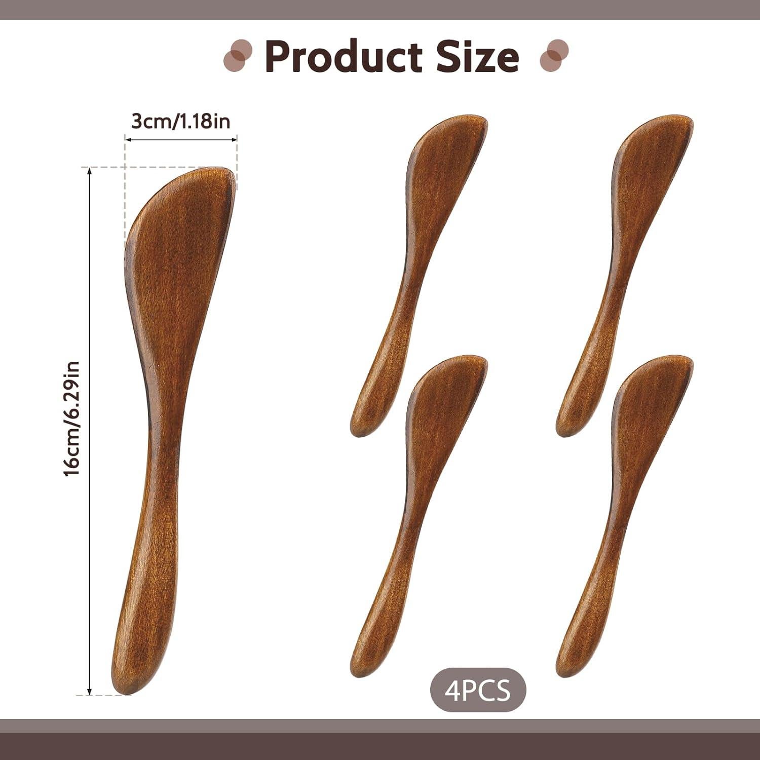 4 Cuchillos para Untar Mermelada de Madera Xthrotsenk 16 cm