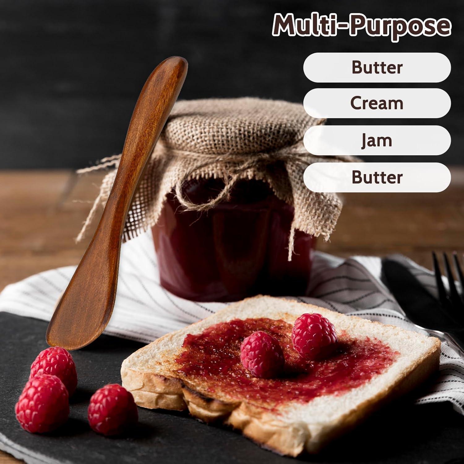 4 Cuchillos para Untar Mermelada de Madera Xthrotsenk 16 cm