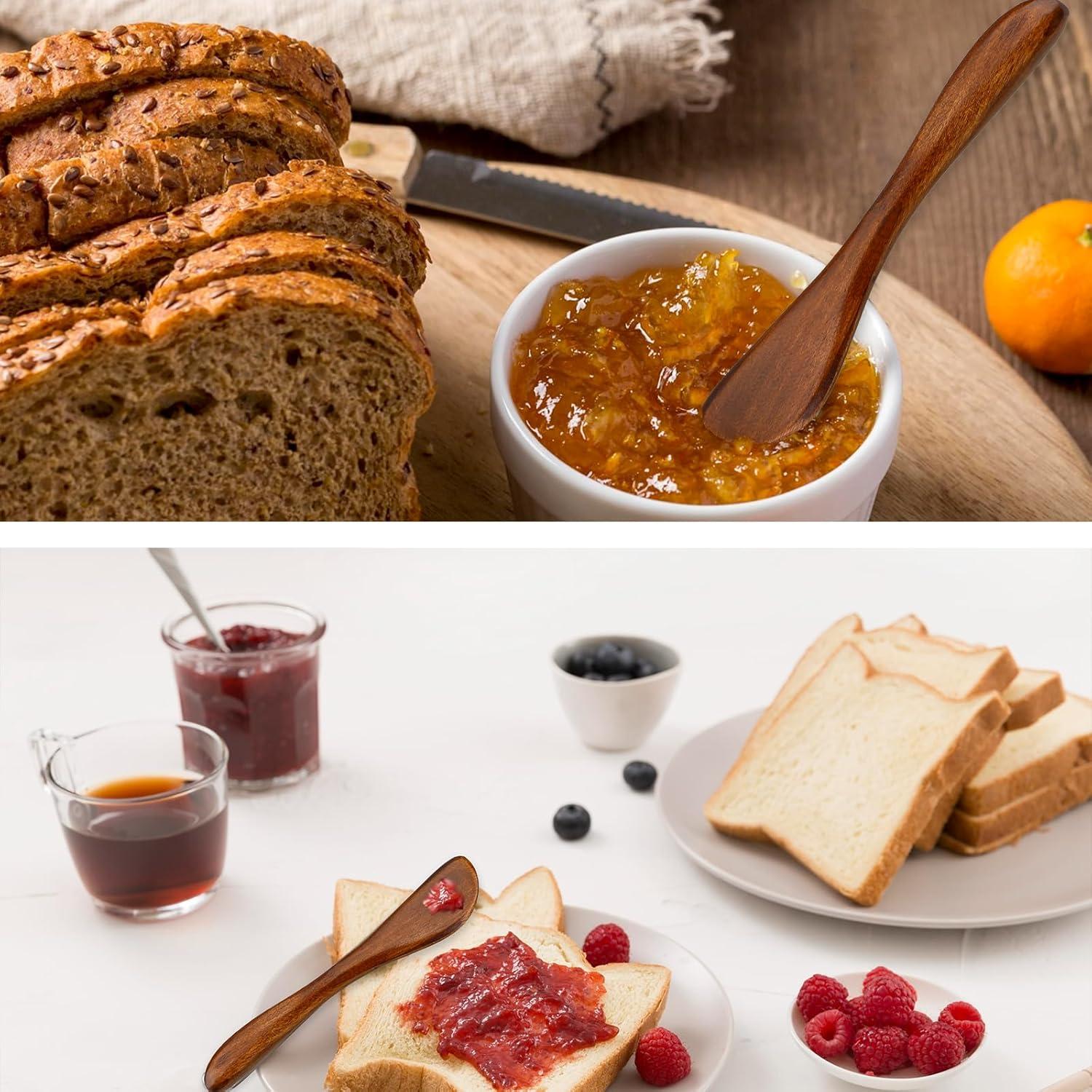 4 Cuchillos para Untar Mermelada de Madera Xthrotsenk 16 cm