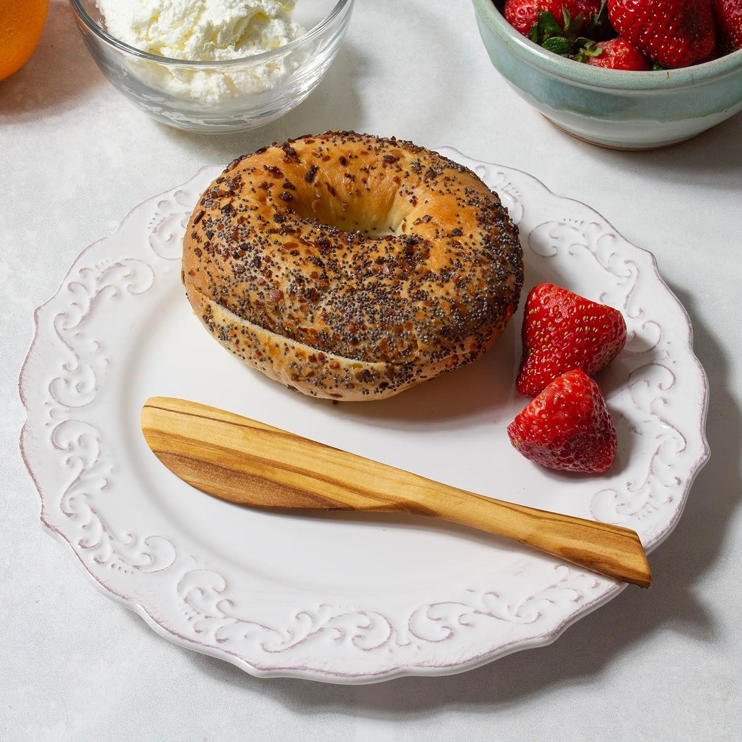 Cuchillo para Untar Queso de Madera de Olivo Totally Bamboo 17 cm