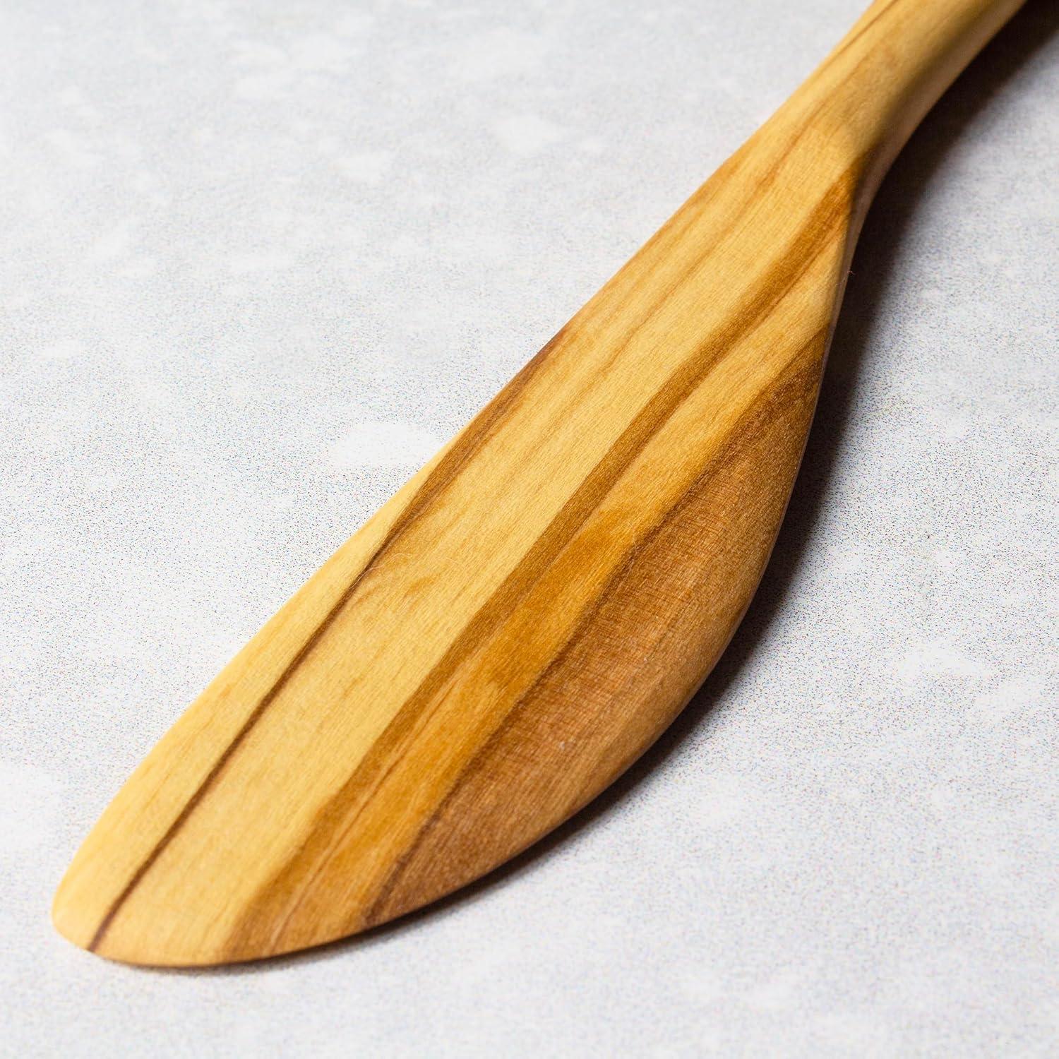 Cuchillo para Untar Queso de Madera de Olivo Totally Bamboo 17 cm